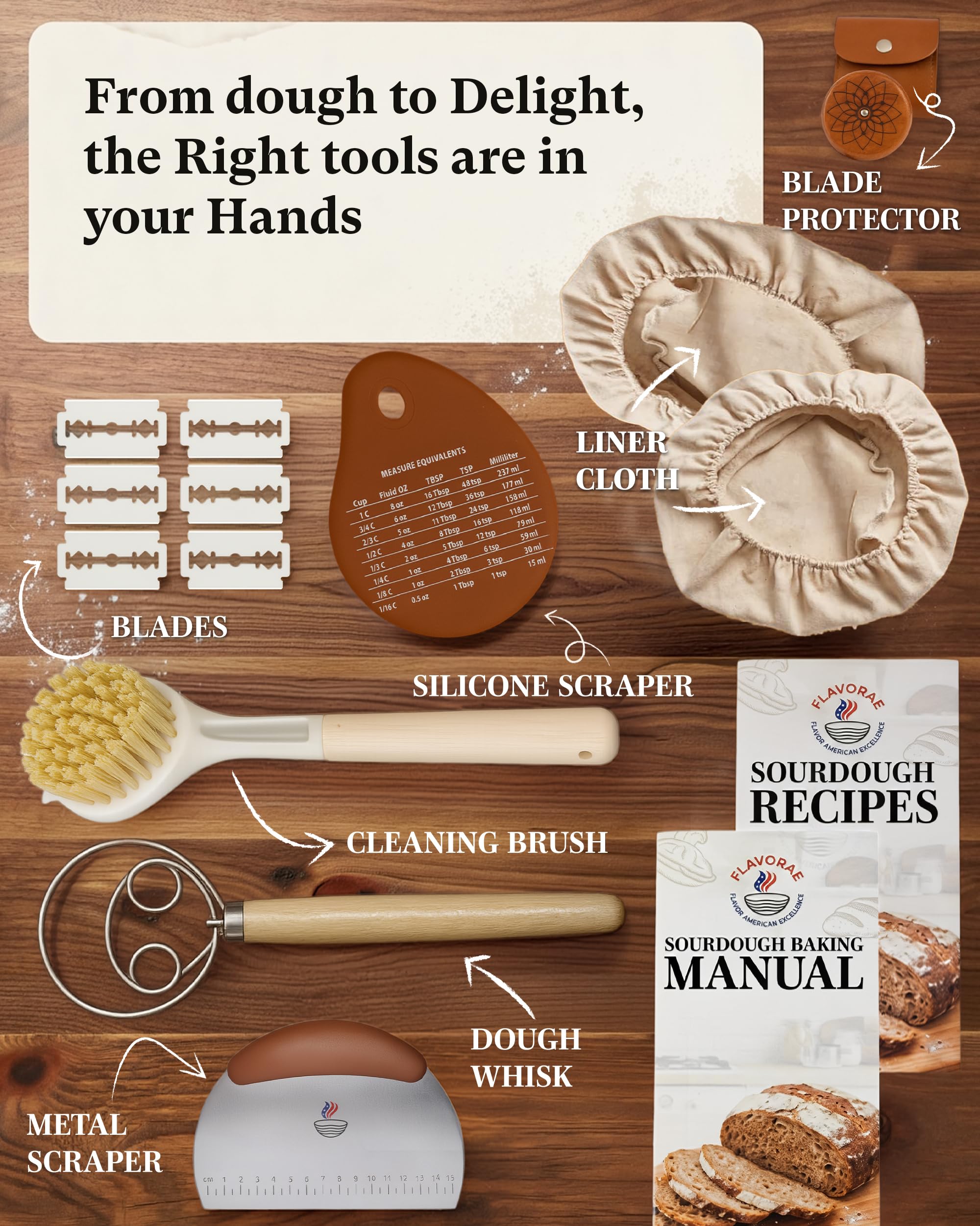 Brotgärkörbchen 2er-Set – rund 22,9 cm & ovales 25,4 cm Banneton mit Einlagen, Sauerteig-Starter-Set, natürliches Rattan-Teiggärkörbe für handwerkliches Brotbacken