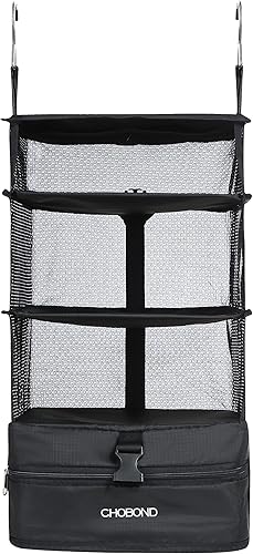 Miniatura 6 de Organizador de equipaje de viaje, portátil, colgante, estantes de viaje, múltiples compartimentos, organizador de cubo de embalaje para llevar en el