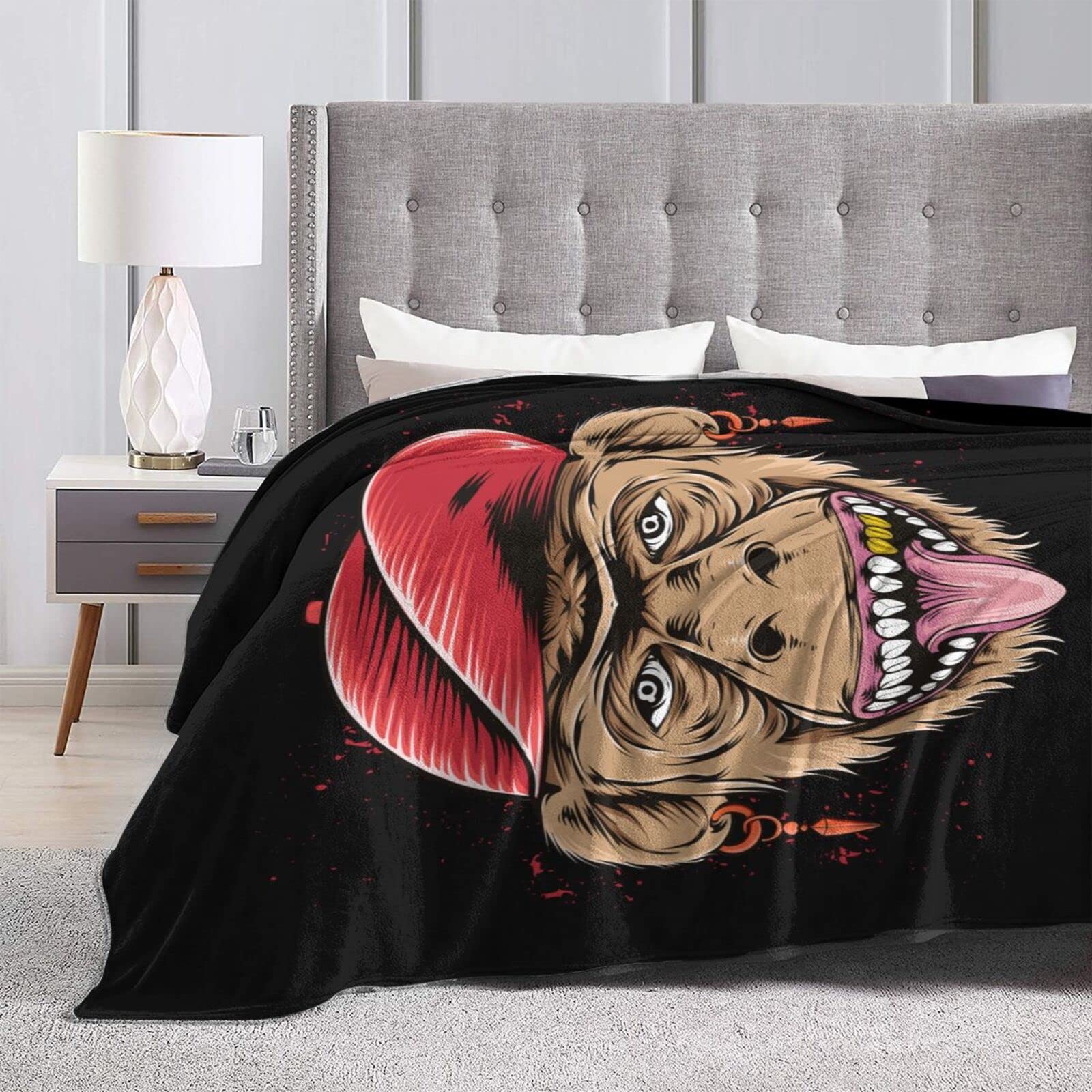 Amazon.com: Happy Monkey Head Throw Blanket for Couch Bed Sofa