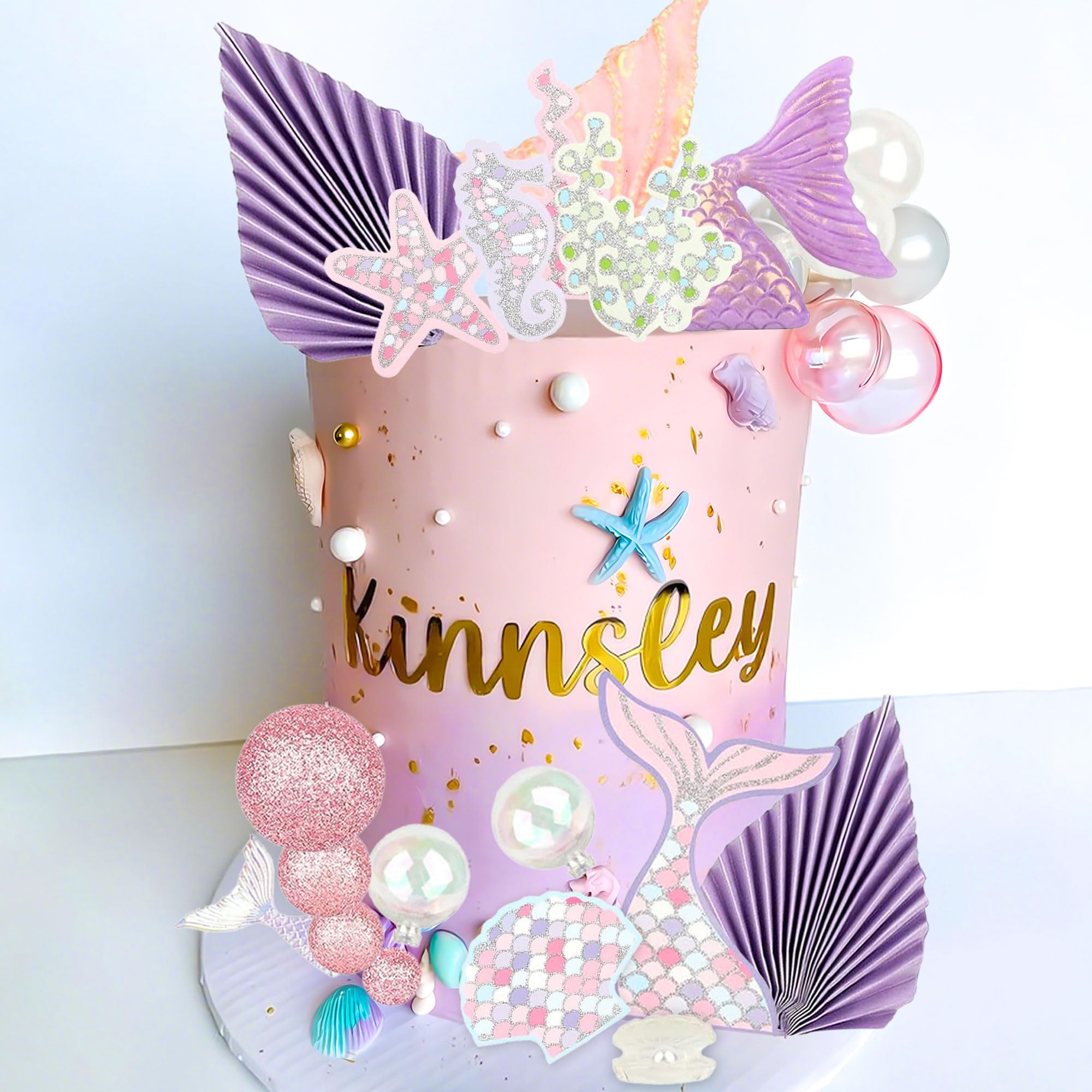 22PCS Mermaid Tail Cake Topper Under the Sea Cake Decoration Seashell Cupcake Topper Mermaid Tail Cupcake Topper Mermaid Party Supplies - Image 3