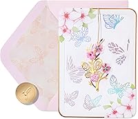 Papyrus Birthday Card for Her - Warmest Birthday Wishes with Removable Ornament, Gems, Beads & Gold Foil