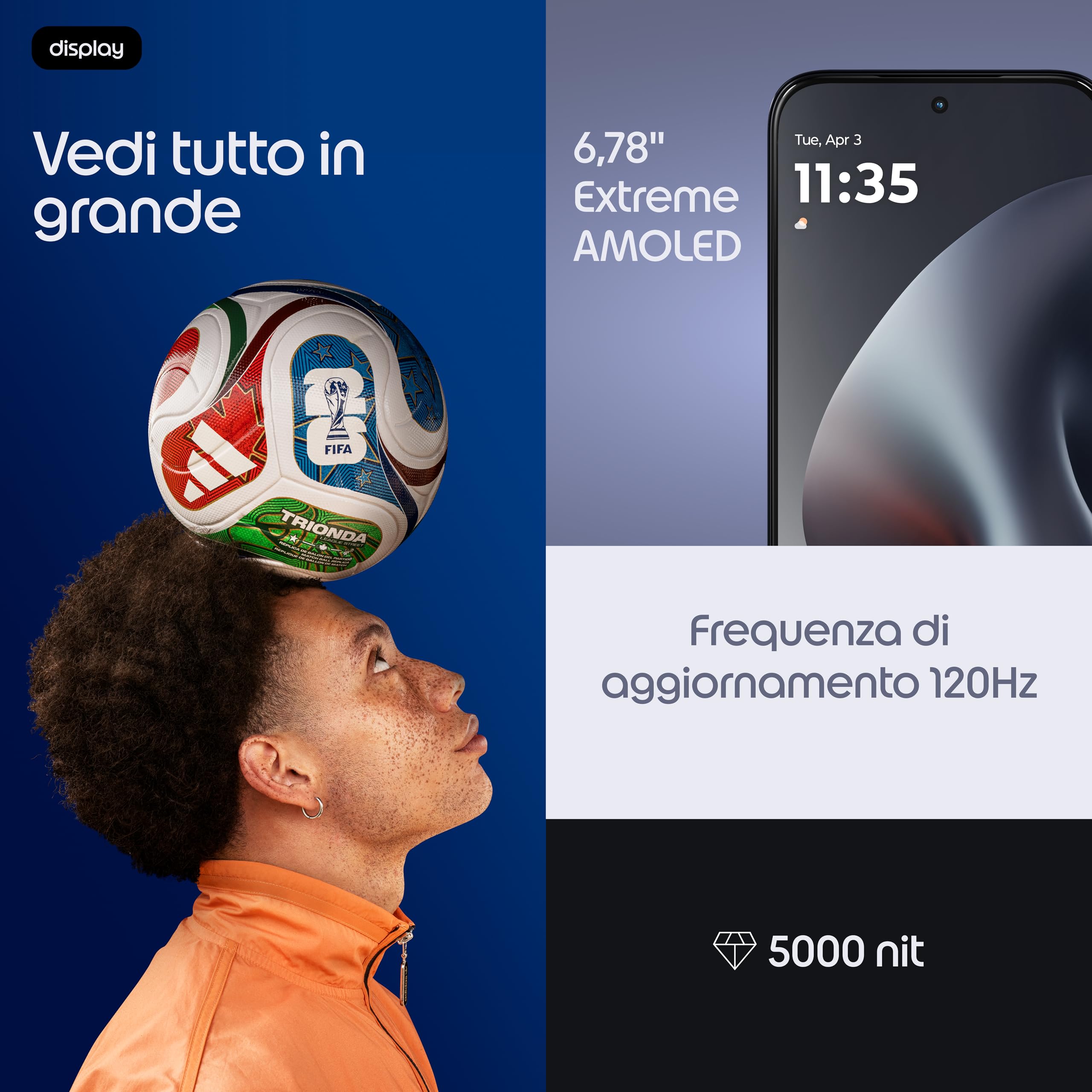 Motorola moto g87 con 3 anni di garanzia (8/256GB, fotocamera 200MP, Display 6.78" Extreme AMOLED 120Hz, MediaTek Dimensity 6400, 5100mAh, TurboPower 30W, Android 16), PANTONE Overture