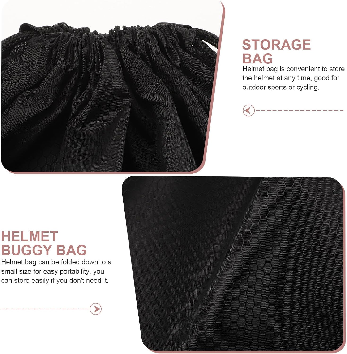 Portable Waterproof Motorcycle Helmet Storage Bag Drawstring Carrying Pouch Made of Sturdy Oxford Cloth for Full-helmet and Scooter Helmet, for Cycling and Outdoor Sports