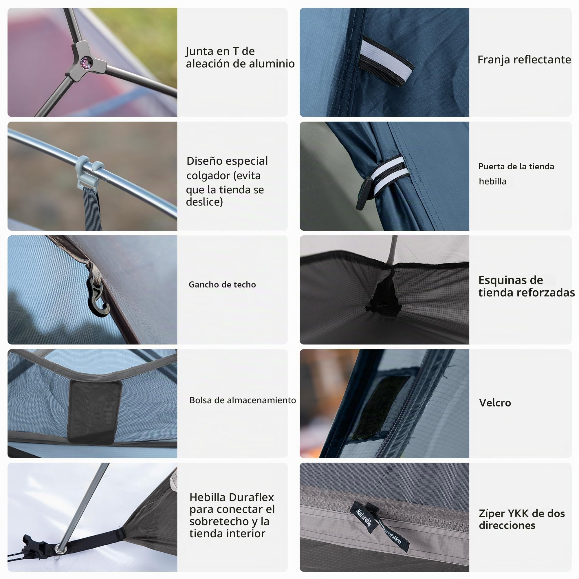 Naturehike Cloud up 1 Persona Carpa para Mochileros para Carpa de Cúpula Ligera para Acampar y Senderismo para 1 Hombre (Azul Marino)
