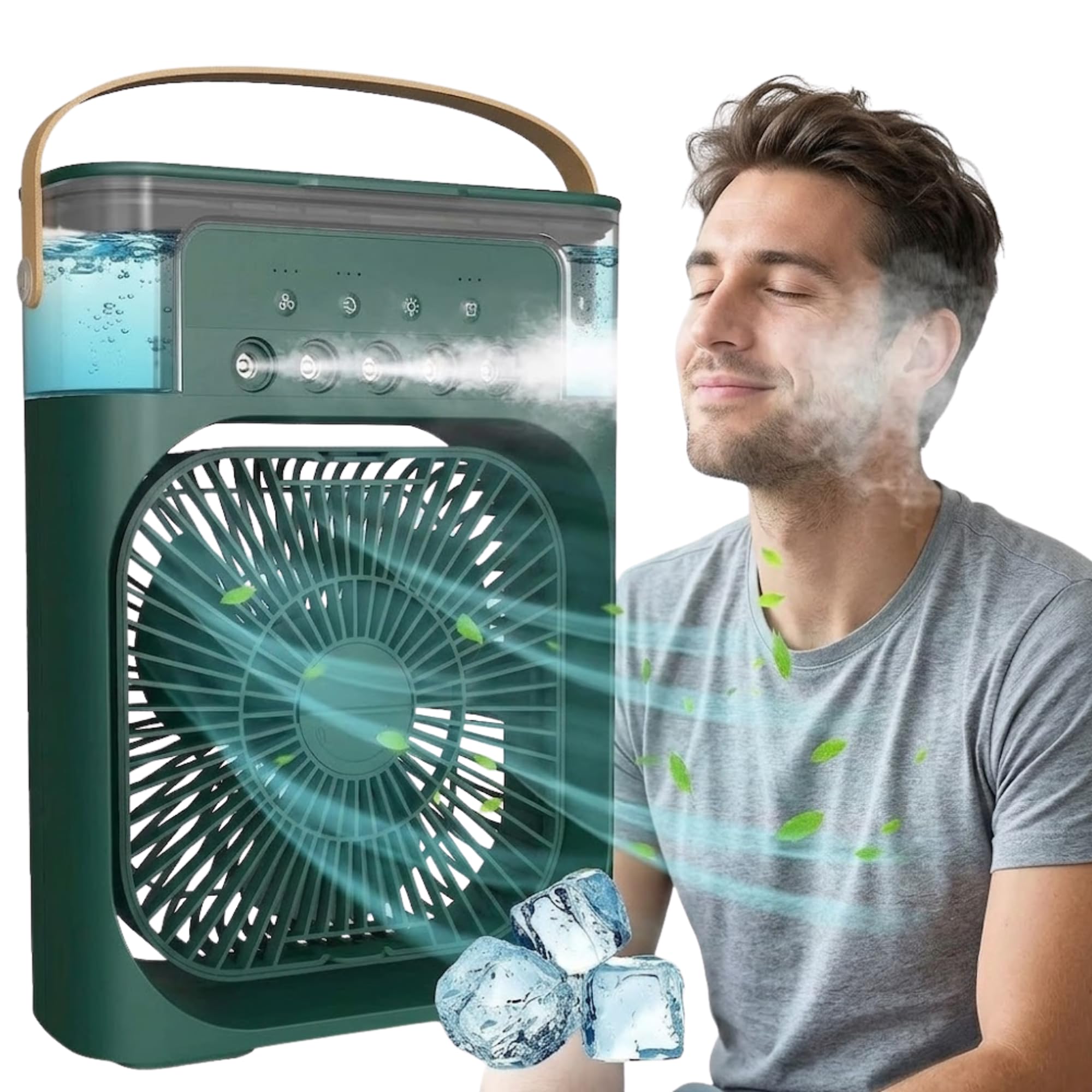 drumstone (special with 15 years warranty) personal air cooler, portable air conditioner fan, mini evaporative cooler with 7 colors led light, 1/2/3 h timer, 3 wind speeds_m9_multicolor