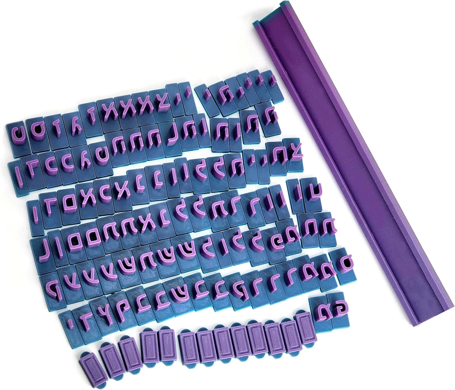 Hebrew Letter Cookie Cutter Set, 100+ Block Font Letters 8-11mm height, Cookie Cutters Set Biscuit Fondant Cake Impress Embosser Cutter Stamp Press DIY Embosser Mold for Cake Baking Clay