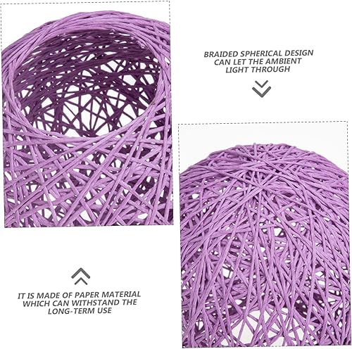 Miniatura 9 de Angoily Pantalla de lámpara de ratán, cubierta de luz de ratán, pantalla de lámpara de ratán, pantalla de repuesto de lámpara de madera, pantalla de