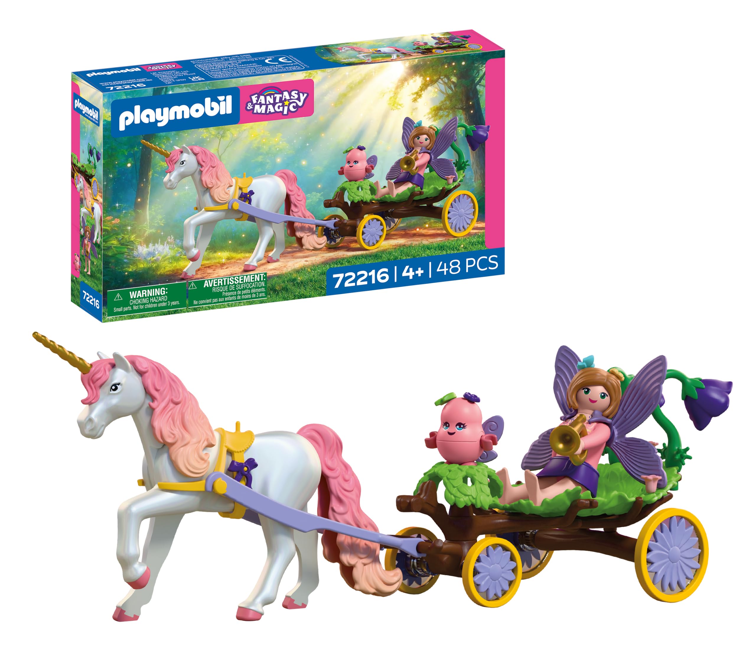 Playmobil | Fantasy & Magic | Unicorn Carriage | Magical carriage with fairy, Joyling and elegant unicorn | For children aged 4 and up | 72216