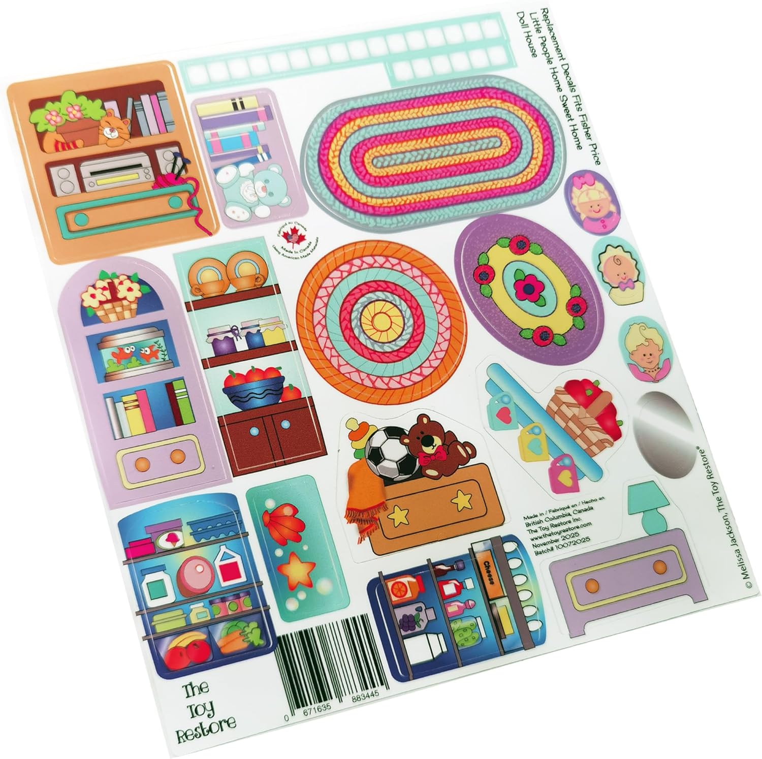 Toy Restore Replacement Stickers Fits Little People Home Sweet Home PlaySet 2511