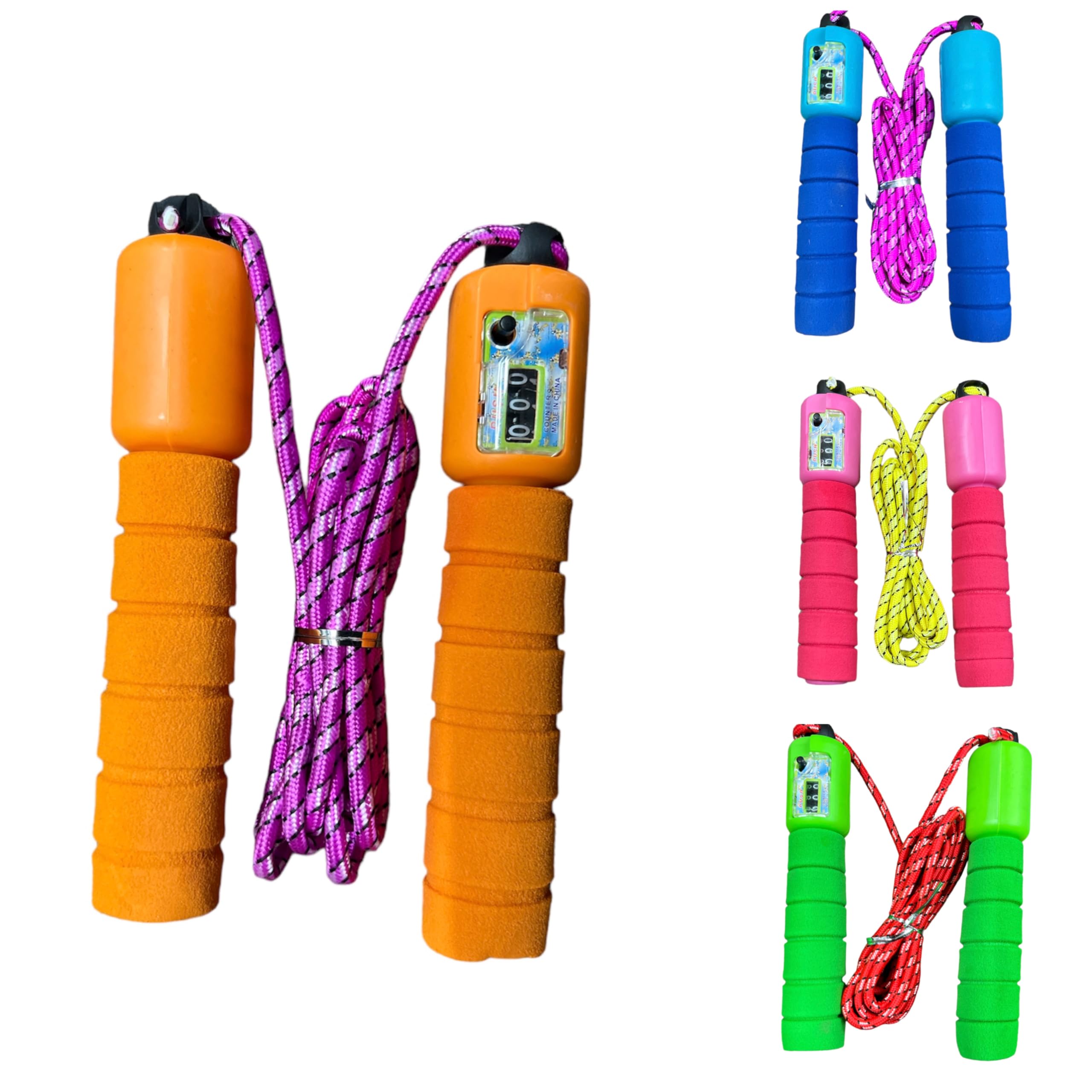 Smartsupply Fitness Skipping Rope Counting Skip Rope Sponge Anti Slip Handle for Adult Men and Women (Assorted Colour)-image-6