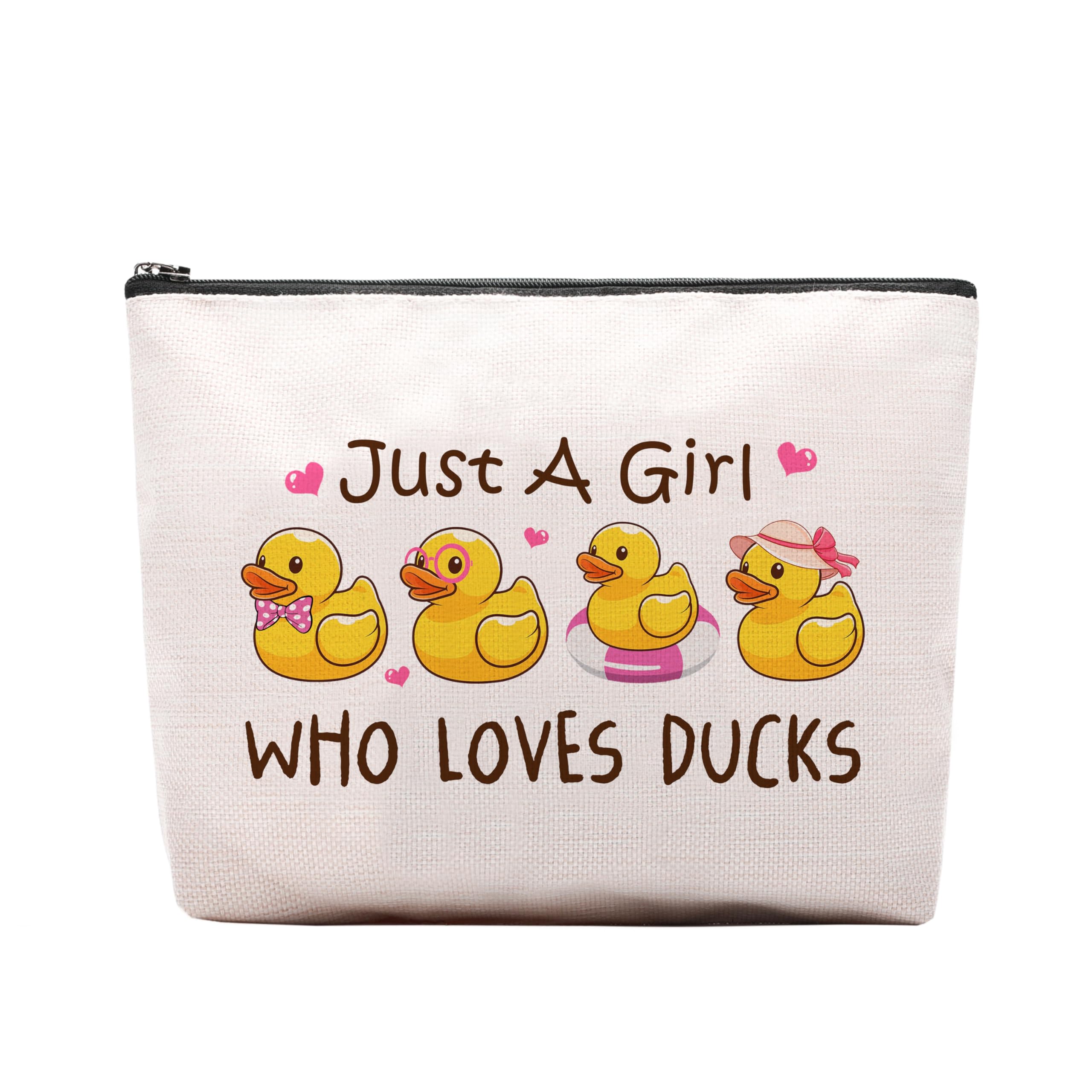 CEASQVAA Cute Duck Gifts Makeup Bag, Duck Gifts for Ducks Lovers Stuff Bags for Women Sister Friend, Positive Ducks Cosmetic Bag Travel Toiletry Bags