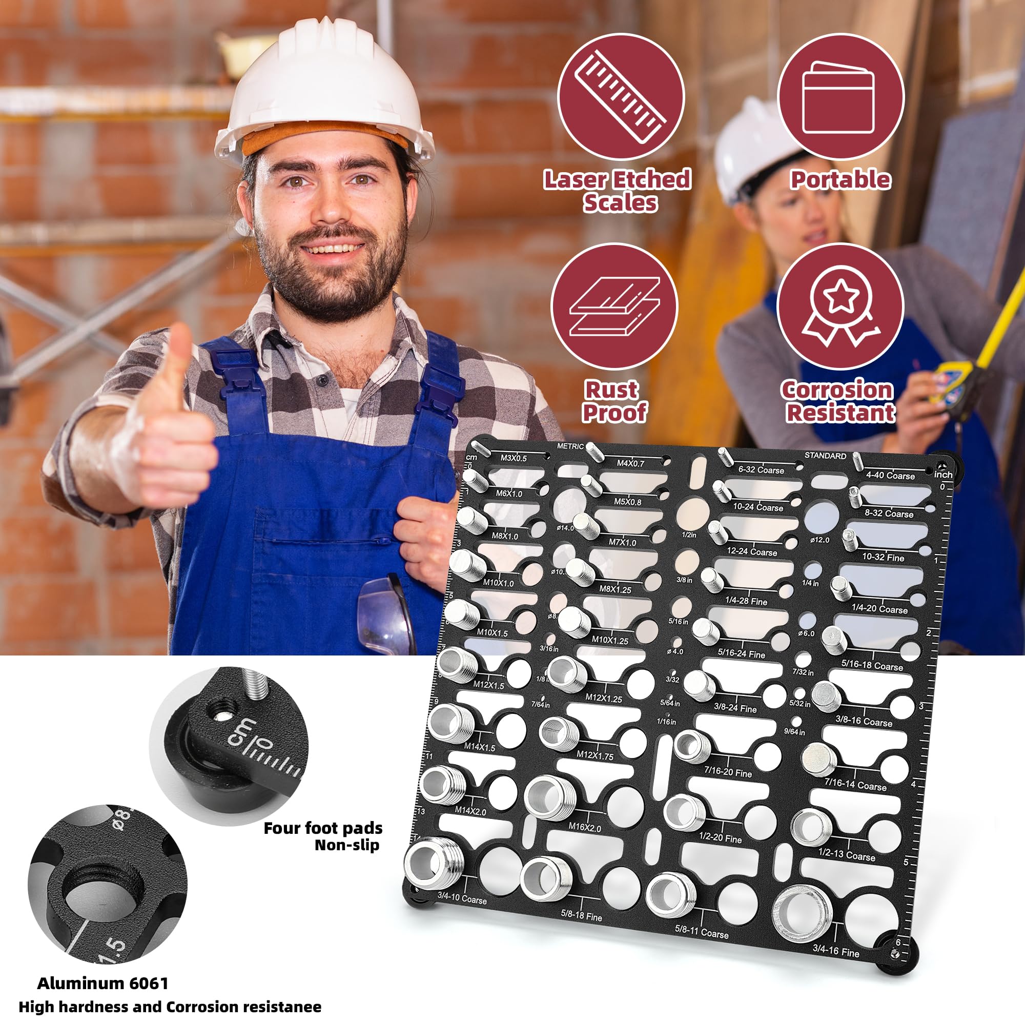 Thread Checker Tool - Bolt & Nut Size Finder -5 Thread Checker Tool - Bolt & Nut Size Finder -5