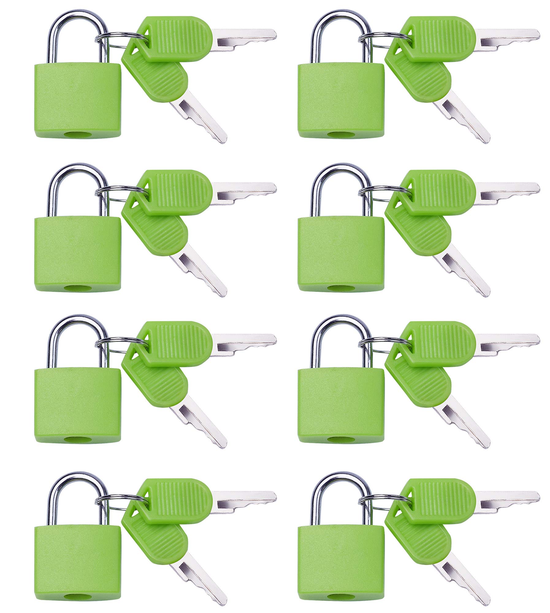 Layssa Key Lock (8 Pack) Small Padlock with Key for Luggage Lock, Backpack, Locker, Suitcase, Classroom Matching Game and More - Individually Keyed Padlocks