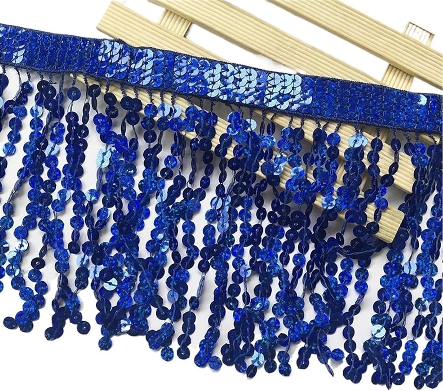 Encaje con Lentejuelas de 1 Yarda de Calidad para Alta Costura BLU