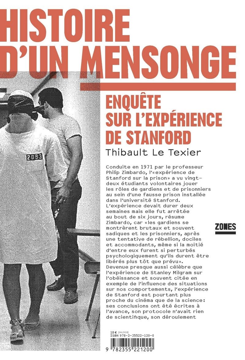 Histoire d'un mensonge: Enquête sur l'expérience de Stanford