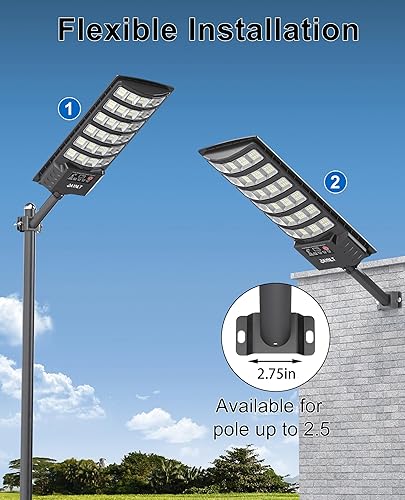 Miniatura 7 de JAYNLT Luces solares para exteriores, 5 modos de iluminación, luz solar de seguridad contra inundaciones con sensor de movimiento y atardecer al