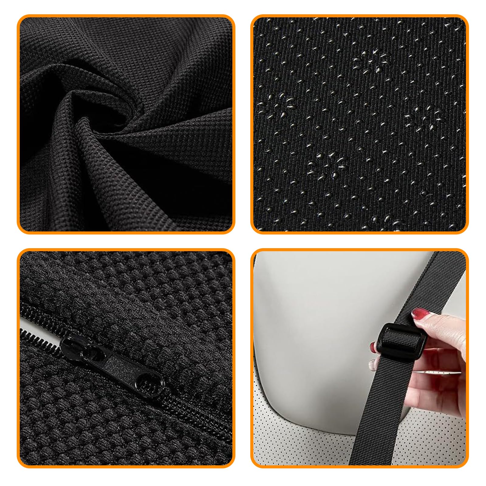 Cuscino Lombare Auto in Memory Foam, Supporto Lombare Regolabile con Cinghia, Copertura Lavabile per Auto, Ufficio e Casa, Comfort Duraturo