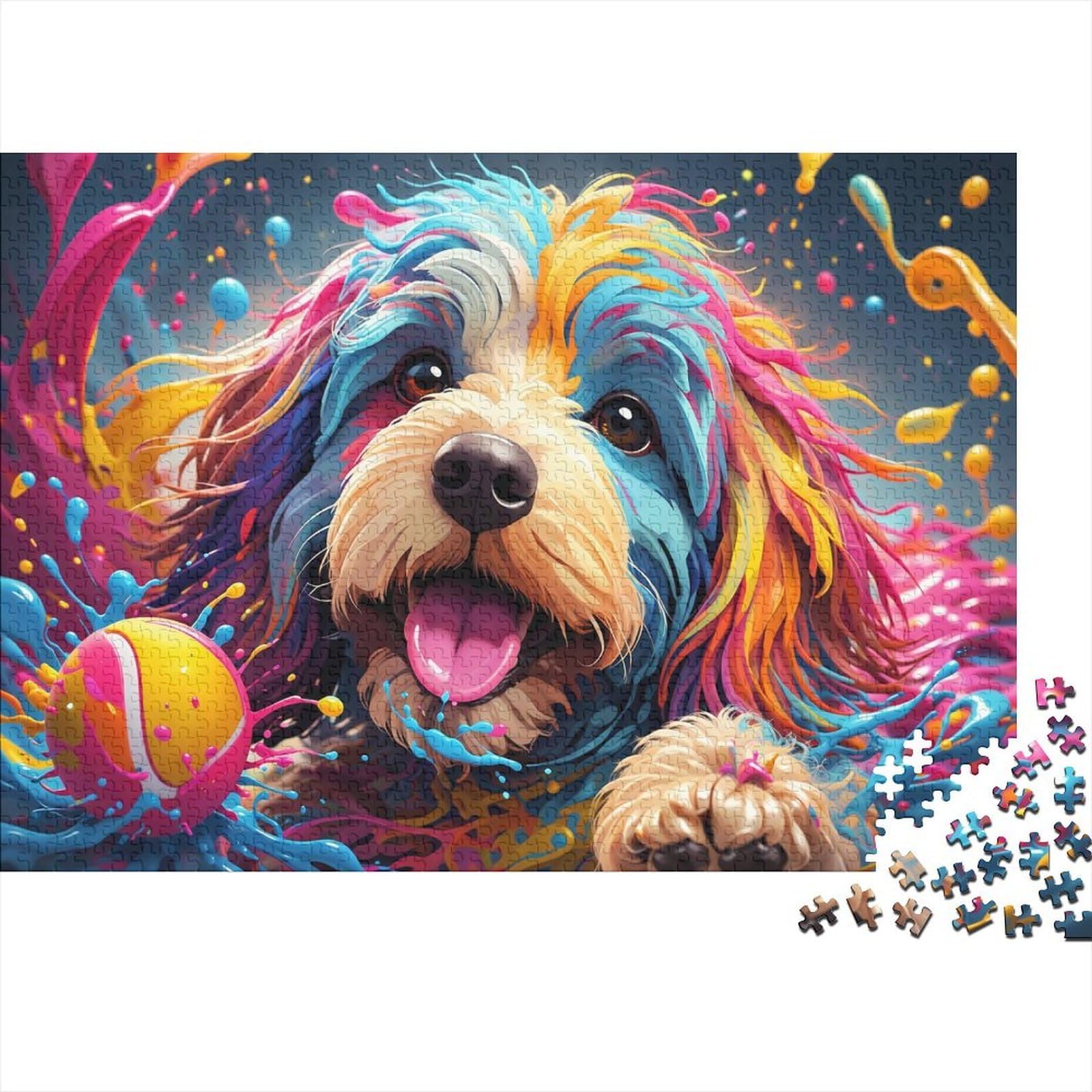Dog Art 1000 Pieces Mini Jigsaw Puzzle for Adults