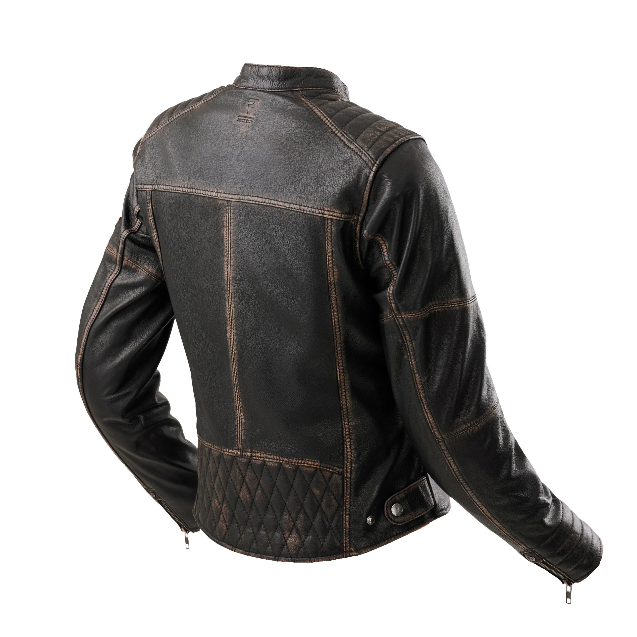 REBELHORN Hunter II Lady Motorradjacke Damen | Leder | Ellbogen, Schulter und Rückenprotektor der Stufe 2 | 2 Belüftungskanäle | Größen bis 5XL