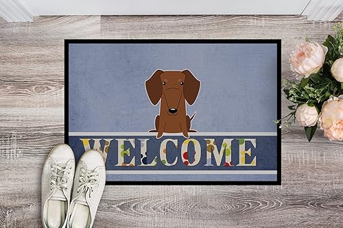 Miniatura 3 de Caroline's Treasures BB5711MAT - Felpudo de bienvenida de 18 x 27 pulgadas, diseño de perro salchicha, para interiores y exteriores, antideslizante,
