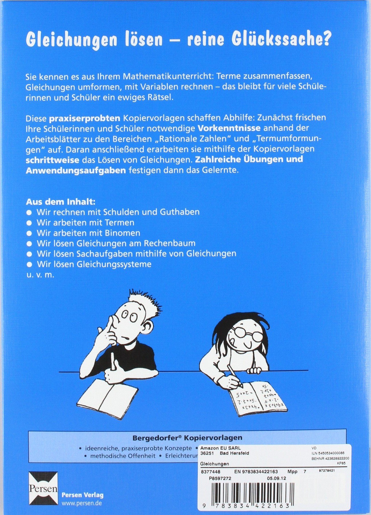 Gleichungen - 7./8. Klasse: Rationale Zahlen, Terme, lineare Gleichungen