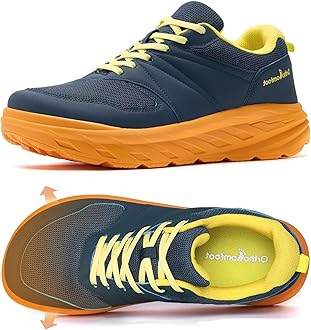 OrthoComfoot Men's Orthopedic Diabetic Wide Walking Shoes: Comfortable Arch Support Plantar Fasciitis Sports Running Sneakers, Casual Swollen Bunion Work Tennis Shoes for Foot and Heel Pain Relief
