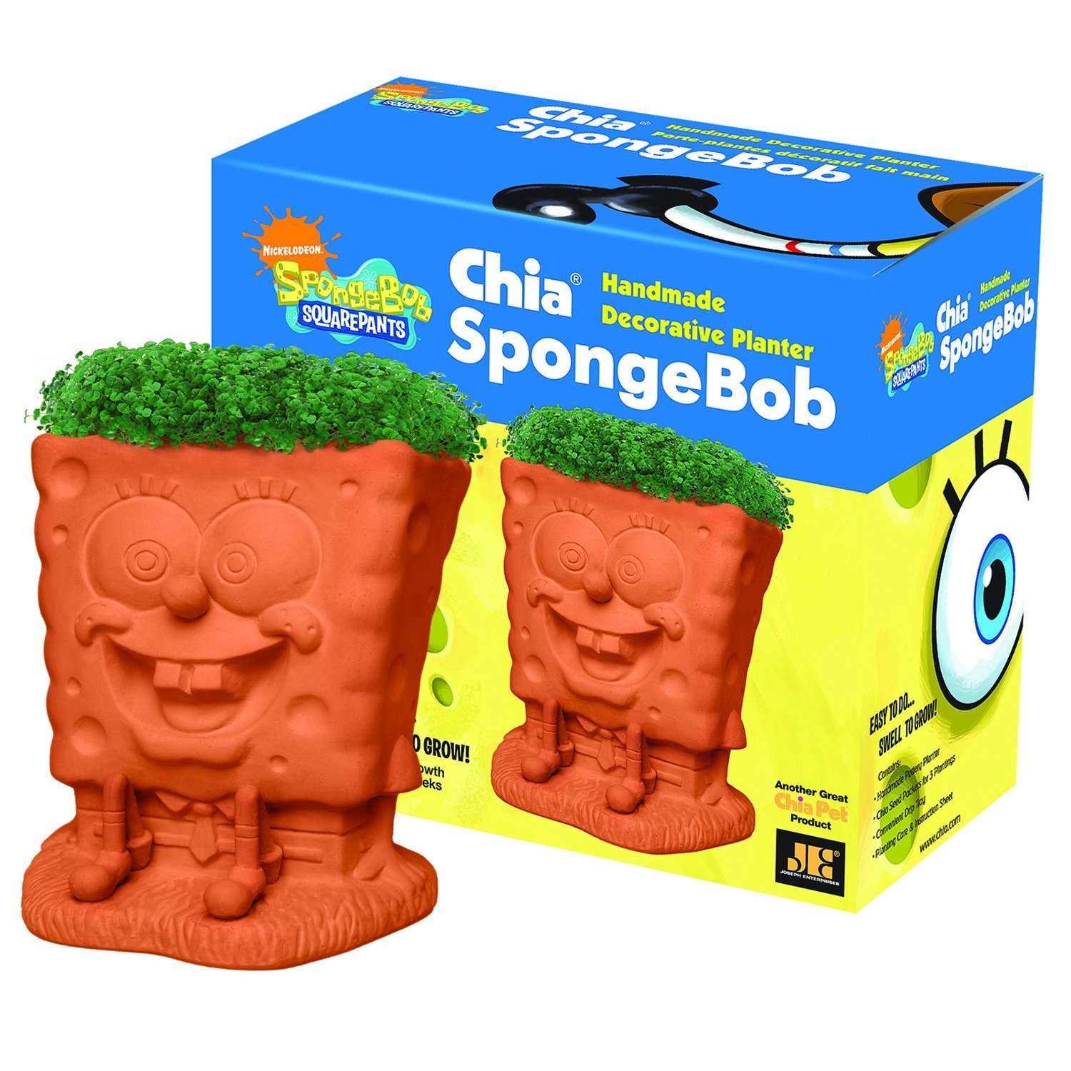 Chia Pet with Seed Pack, Decorative Pottery Planter, Easy to Do and Fun to Grow, Novelty Gift, Perfect for Any Occasion