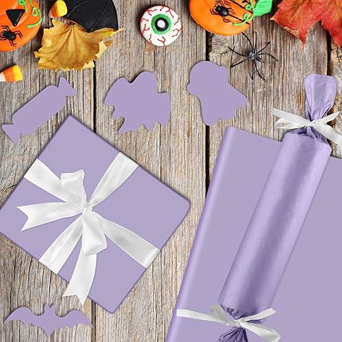 Miniatura 5 de CHRORINE 60 hojas de papel de seda morado Taro para envolver regalos de arte, papel de seda a granel para manualidades DIY, decoración, cumpleaños,