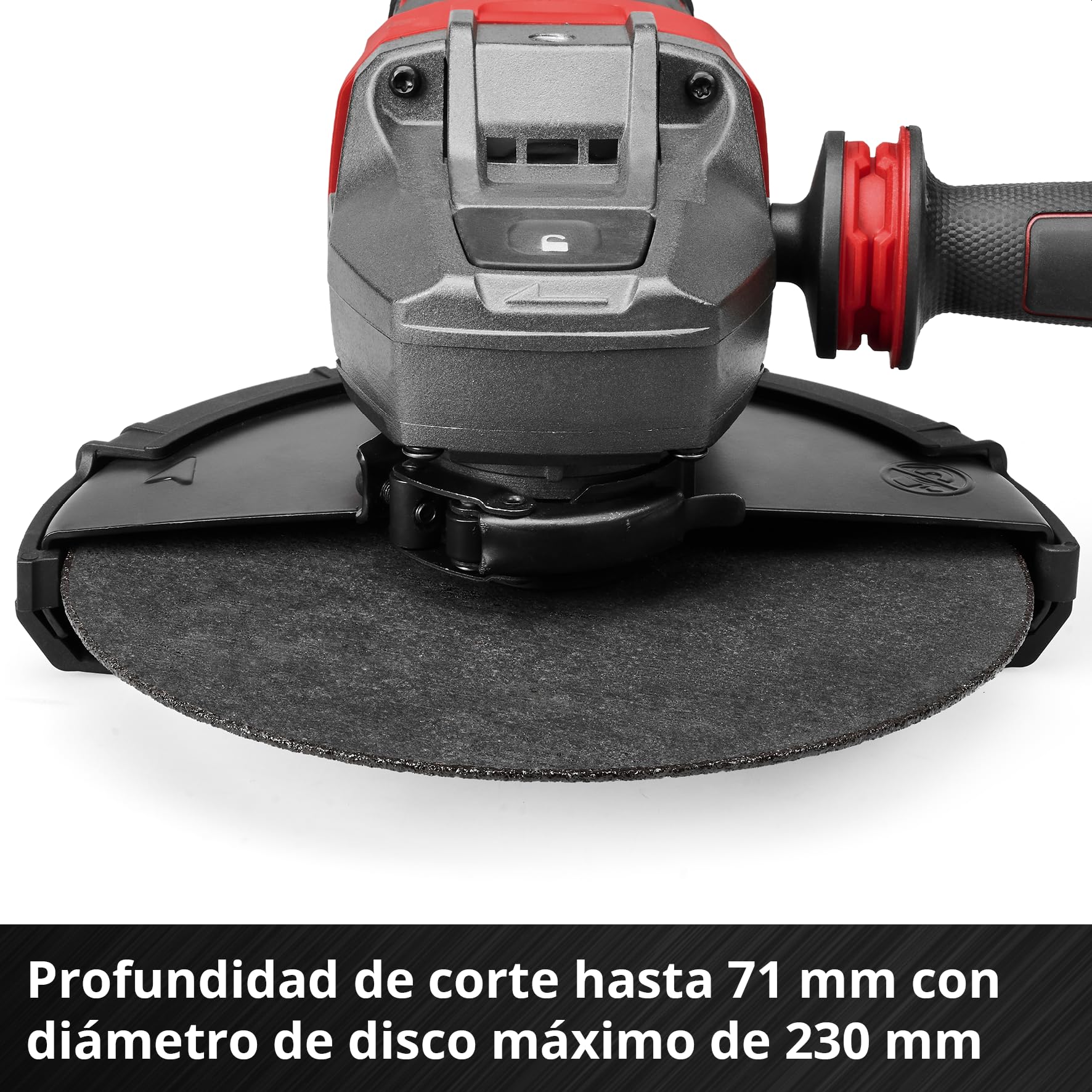 Einhell Professional Amoladora angular TP-AG 230/2400 | 2400 W | Ø 230 mm | corte 71 mm | Empuñadura giratoria | antivibración | protección de corte | Sin disco de corte