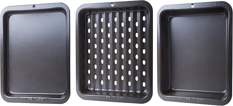 Range Kleen 3 Piece Bakeware Toaster Oven Set 8 Inches by 10 Inches