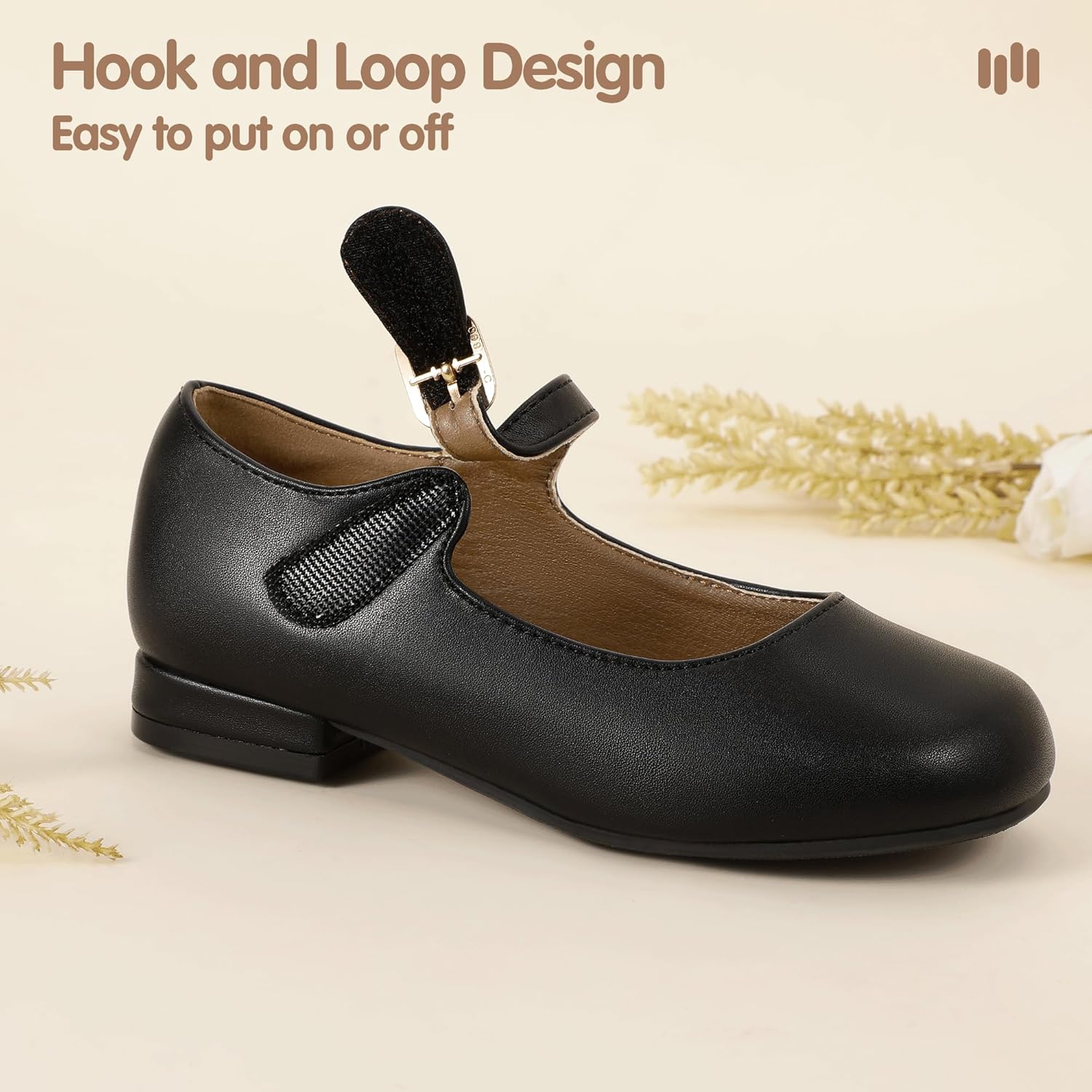 Hehainom Girls Dress Shoes Mary Jane Ballet Flats Little Big Kids Flower Girl Low Heels School Wedding Party Shoes - Image 5