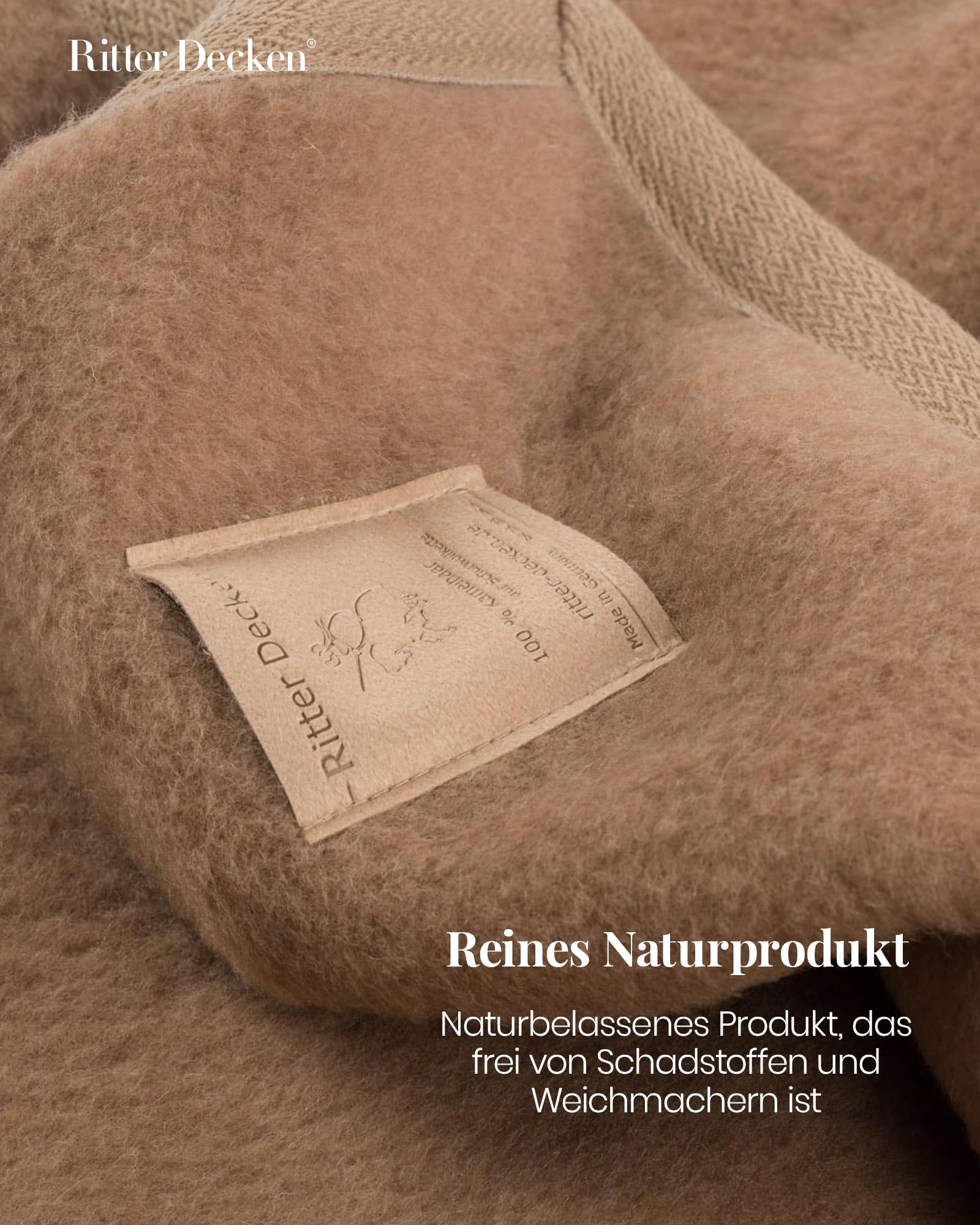 Ritter Decken Maharadscha Kamelhaardecke 150 x 220 cm - Kamel