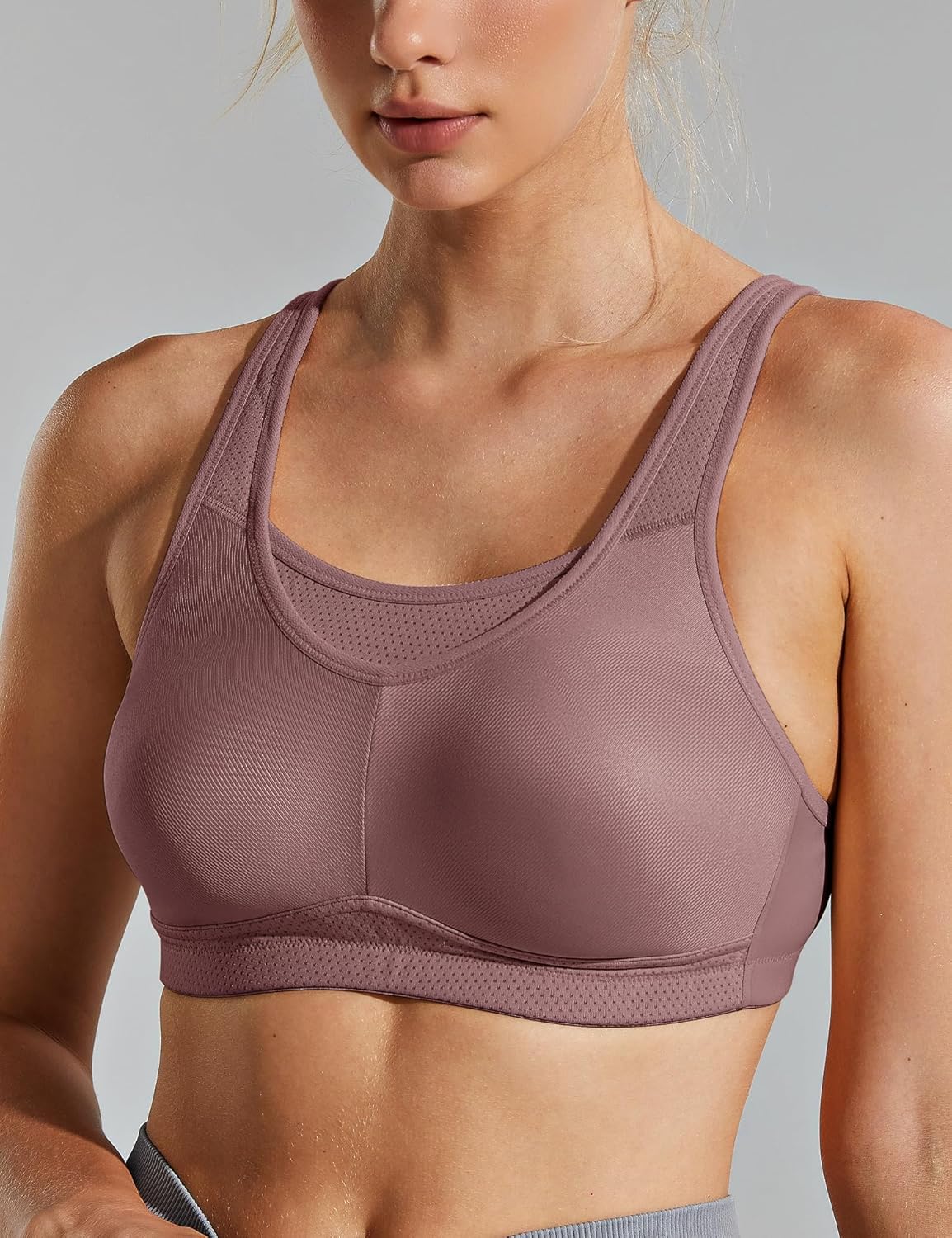 Wingslove High Impact Sports Bras for Women Seamless Full Coverage High Neck Workout Bra - Image 2