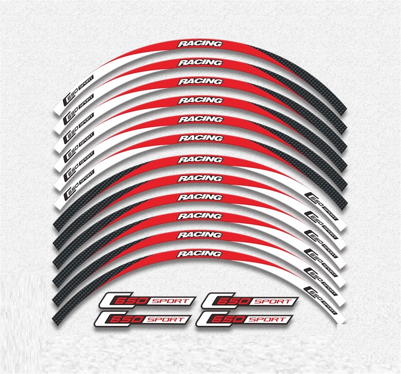 NINOMA Motorrad Rennausrüstung Zubehör Rad Reifen Felge Dekoration Adhesive Reflektierender Aufkleber Aufkleber Für C650 Sport (Color : 16)