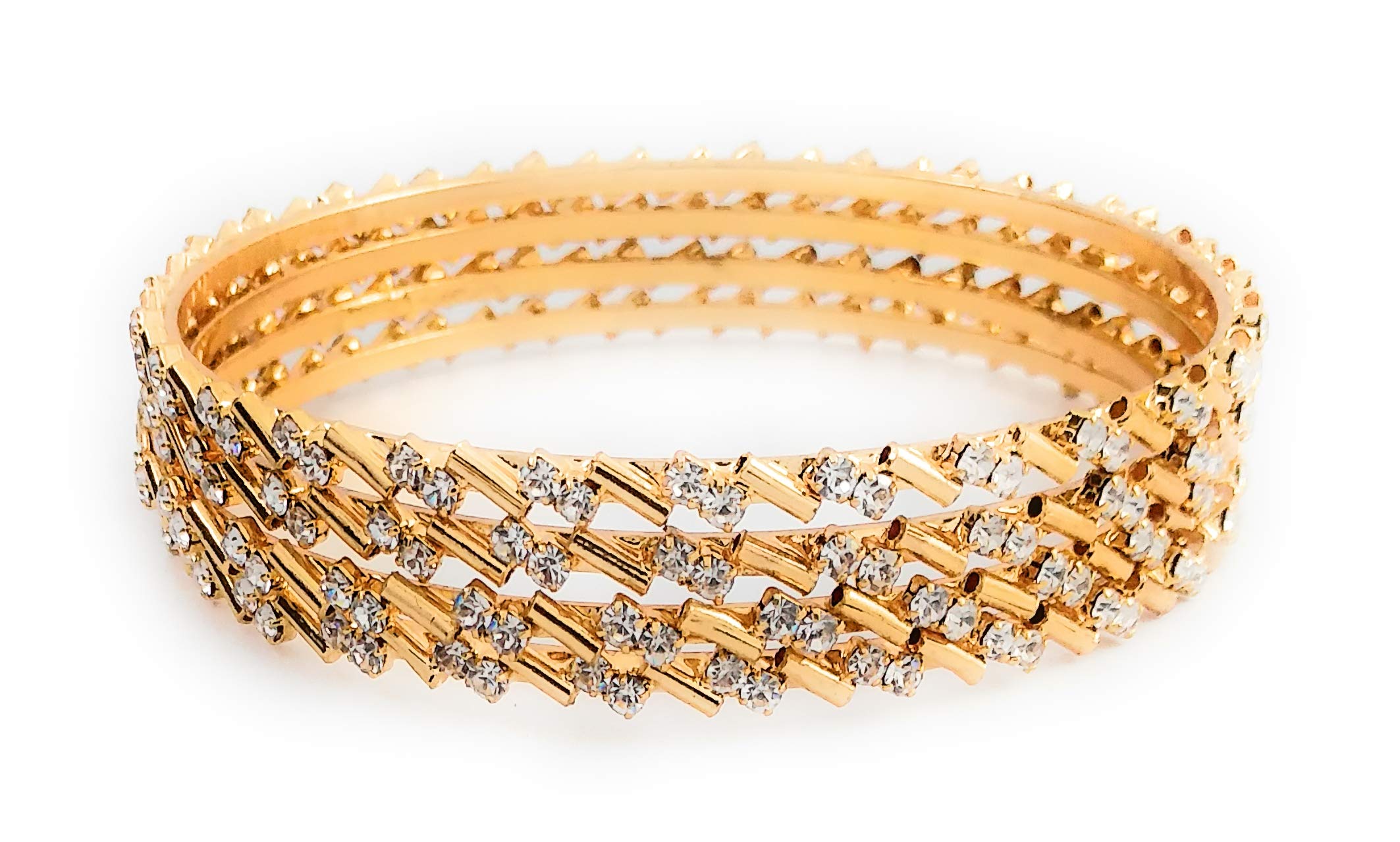 AFJ GOLD 1 Gram Gold Plated & Copper Jasper Traditional Designer Trendy White Stone Bangles Sets for Women & Girls (2.8) (Yellow) (B07KXTY3ZM) Amazon Price History, Amazon Price Tracker