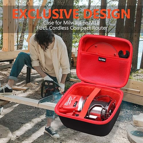 Miniatura 8 de LTGEM - Funda compatible con el enrutador compacto inalámbrico Milwaukee 2723-20, solo funda