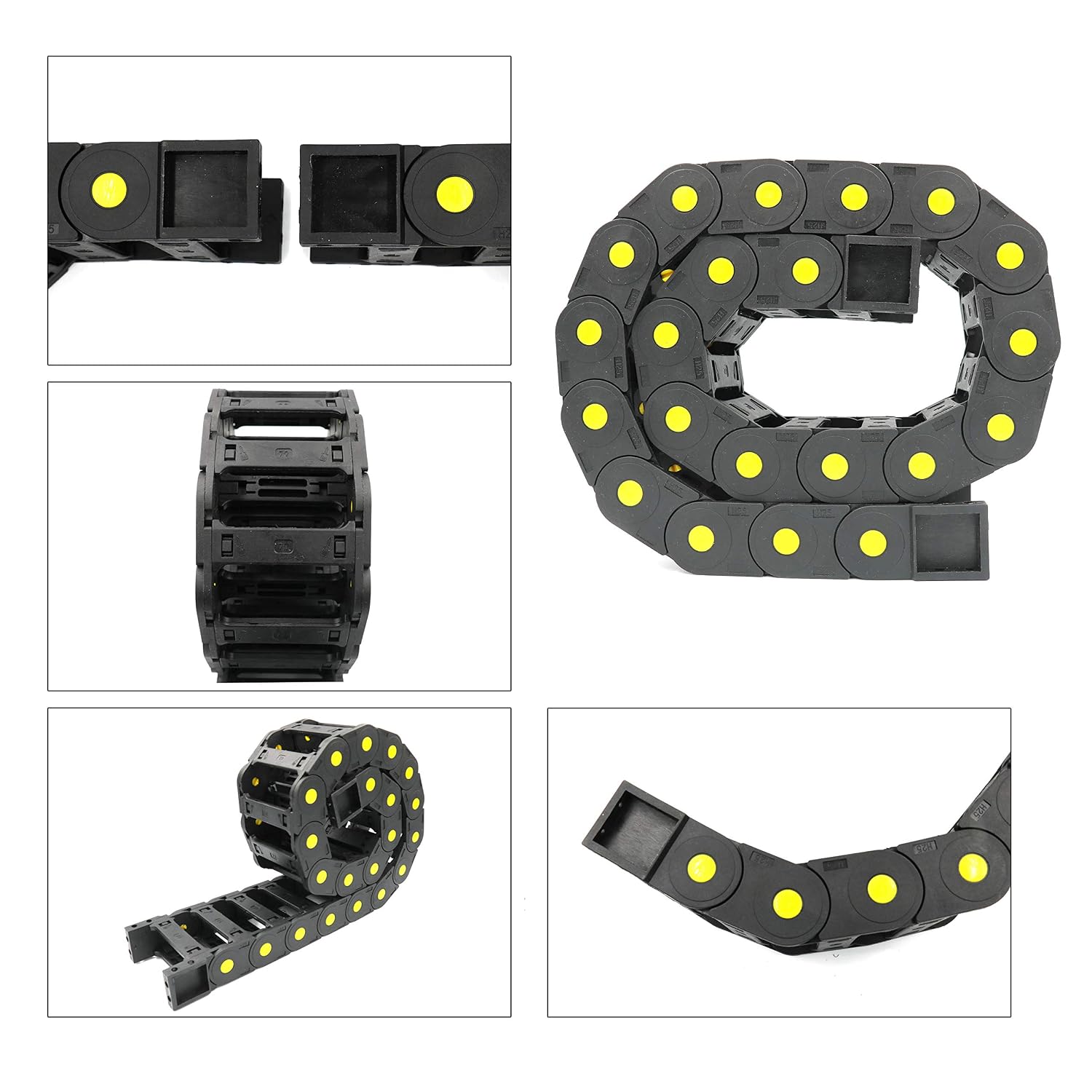 R55 Drag Chain 0.98x3.03 in / 25x77 mm Nylon Plastic 1M/39.37 inch Length Wire Carrier Cable Drag Chain