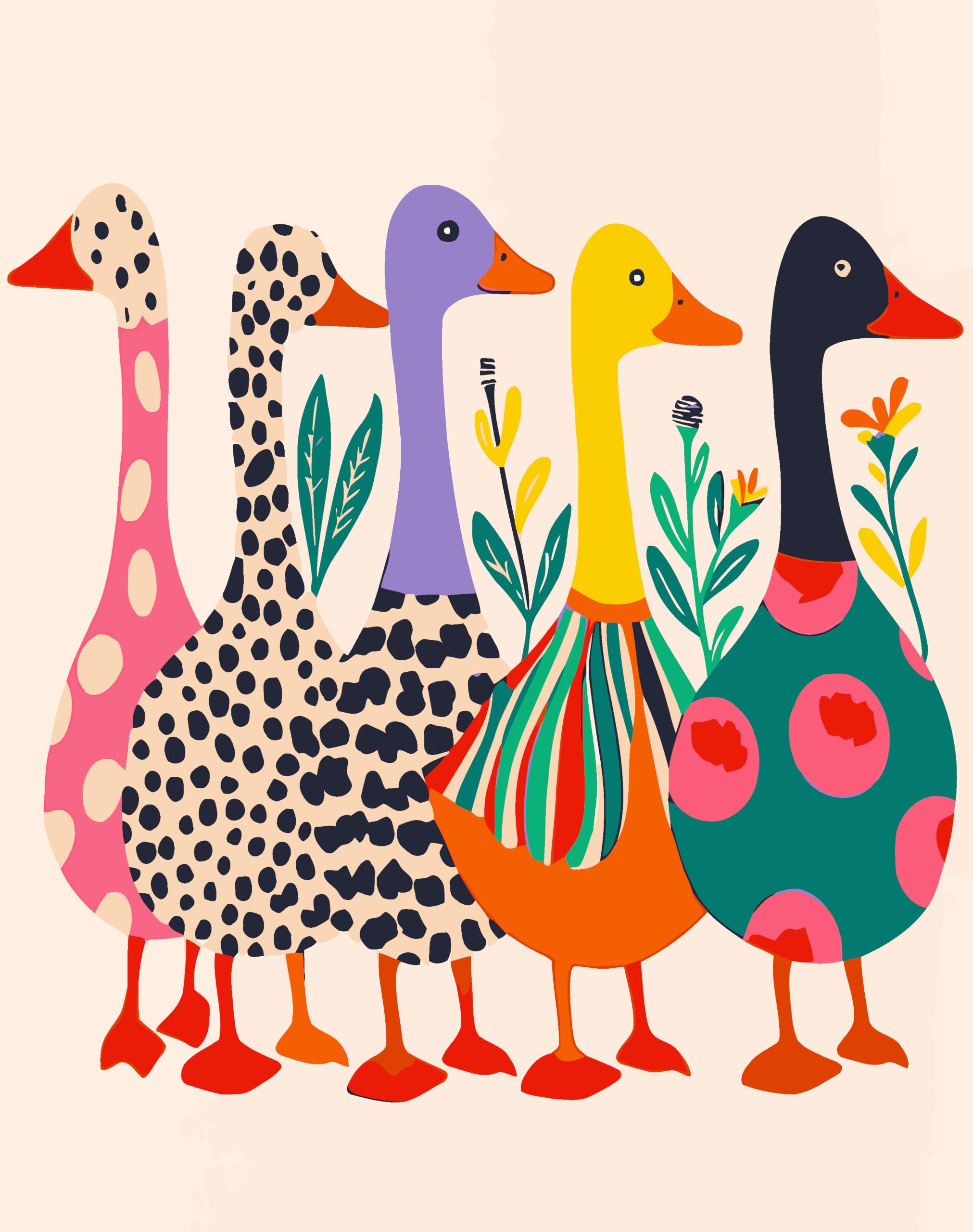 tigdtiu Paint by Numbers Kits for Adults, Cute Duck Paint by Number, Animal Painting by Numbers for Adults, Perfect for Gifts and Home Wall Decor 16x20 inch