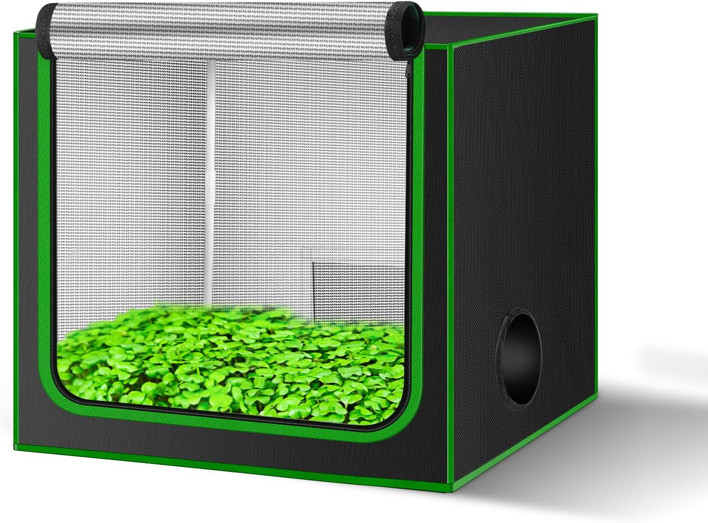 MELONFARM Small Grow Tent for Aerogarden?24”x16”x20” ?Hydroponics Growing System ?Highly Reflective 600D Diamond Mylar Canvas with Ventilation window and Floor Tray for Hydroponic Indoor Plant Growing