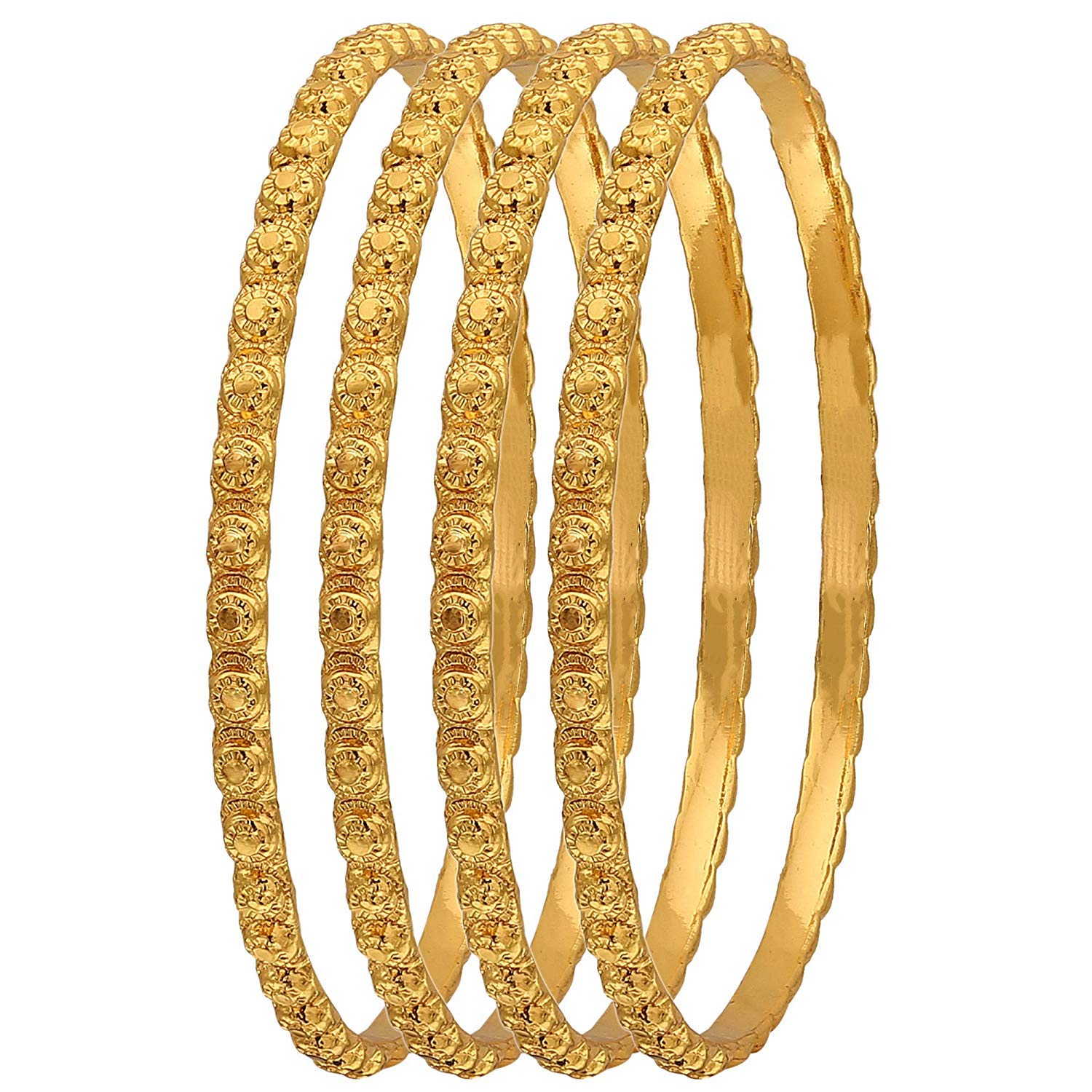 AFJ GOLD 1 Gram Gold Plated & Copper Traditional Designer Trendy Plain Bangles Sets for Women & Girls (2.8) (Gold) (B07LBW8QNN) Amazon Price History, Amazon Price Tracker