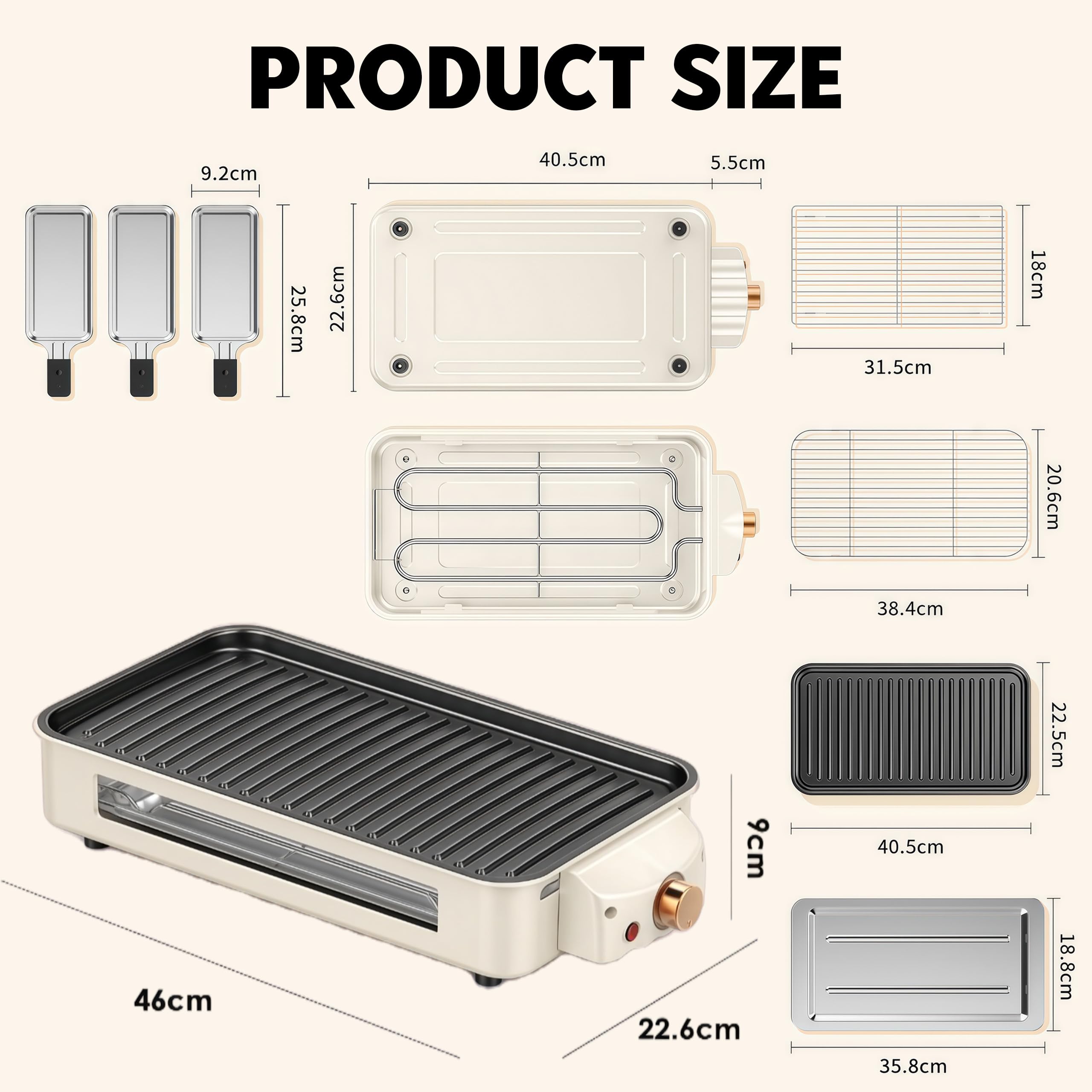 Elektrischer Hot Pot Grill 2 in 1, 1700W Elektrisch Korean Barbeque mit 2 unabhängiger Temperaturregelung, Multifunktion Elektrische Grill Hot Pot für Familie, Freunde und Party, für 5-8 Personen