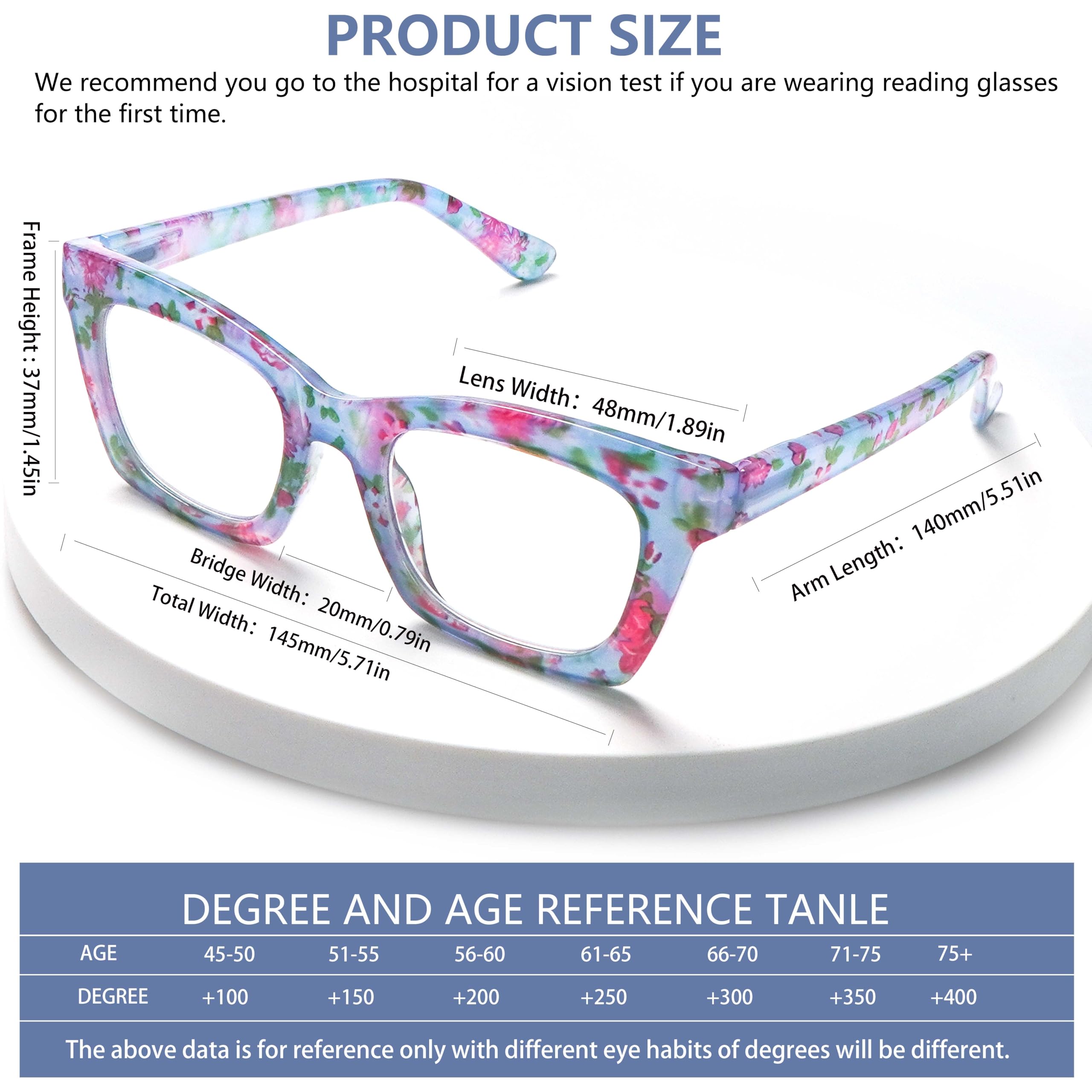 ZONLON 6 Pack Oversized Reading Glasses for Women Square Frame Blue Light Blocking Computer Readers Spring Hinge (6 color, 1.25, x) - Image 3