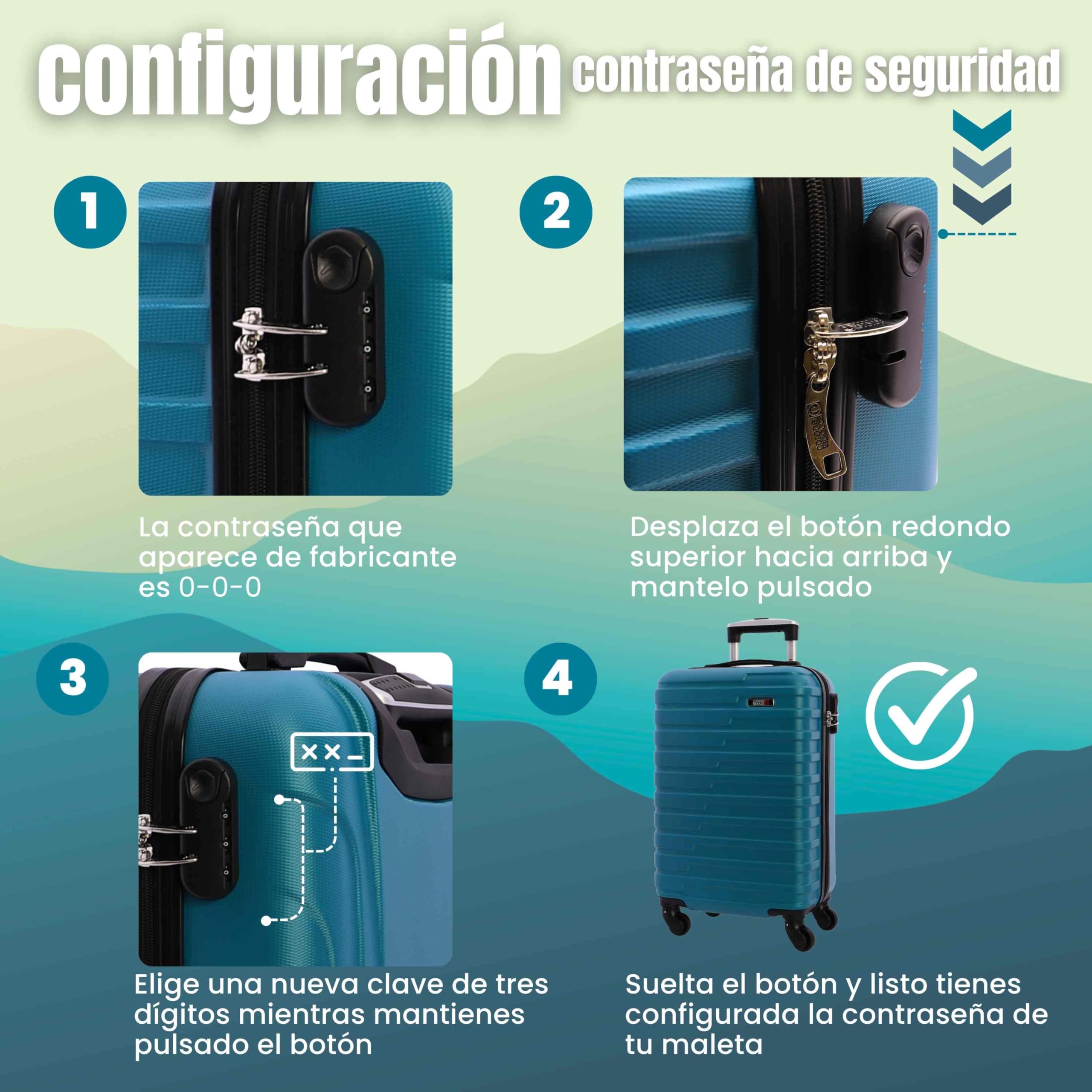 Coronel Tapioca - Maletas de Viaje Cabina - Maleta Cabina - Maletas de Viaje - Apta para Ryannair- Trolley Equipaje para Avion Resistente con 4 Ruedas de 360º y candado