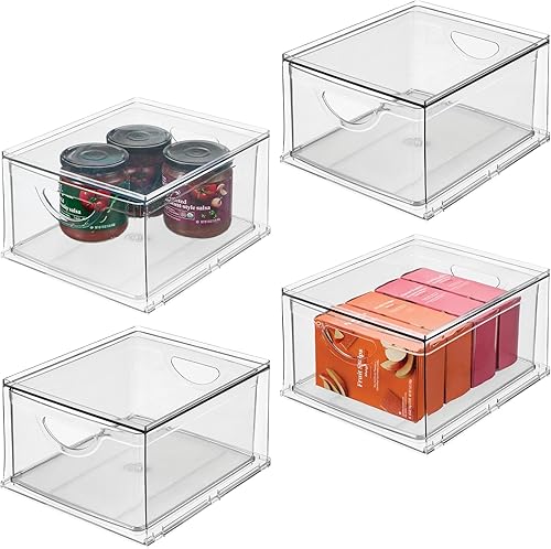 Miniatura 10 de iDesign Gabinete de plástico reciclado y despensa con cajón, 10.43 x 8.8 x 5.75 pulgadas, contenedor transparente