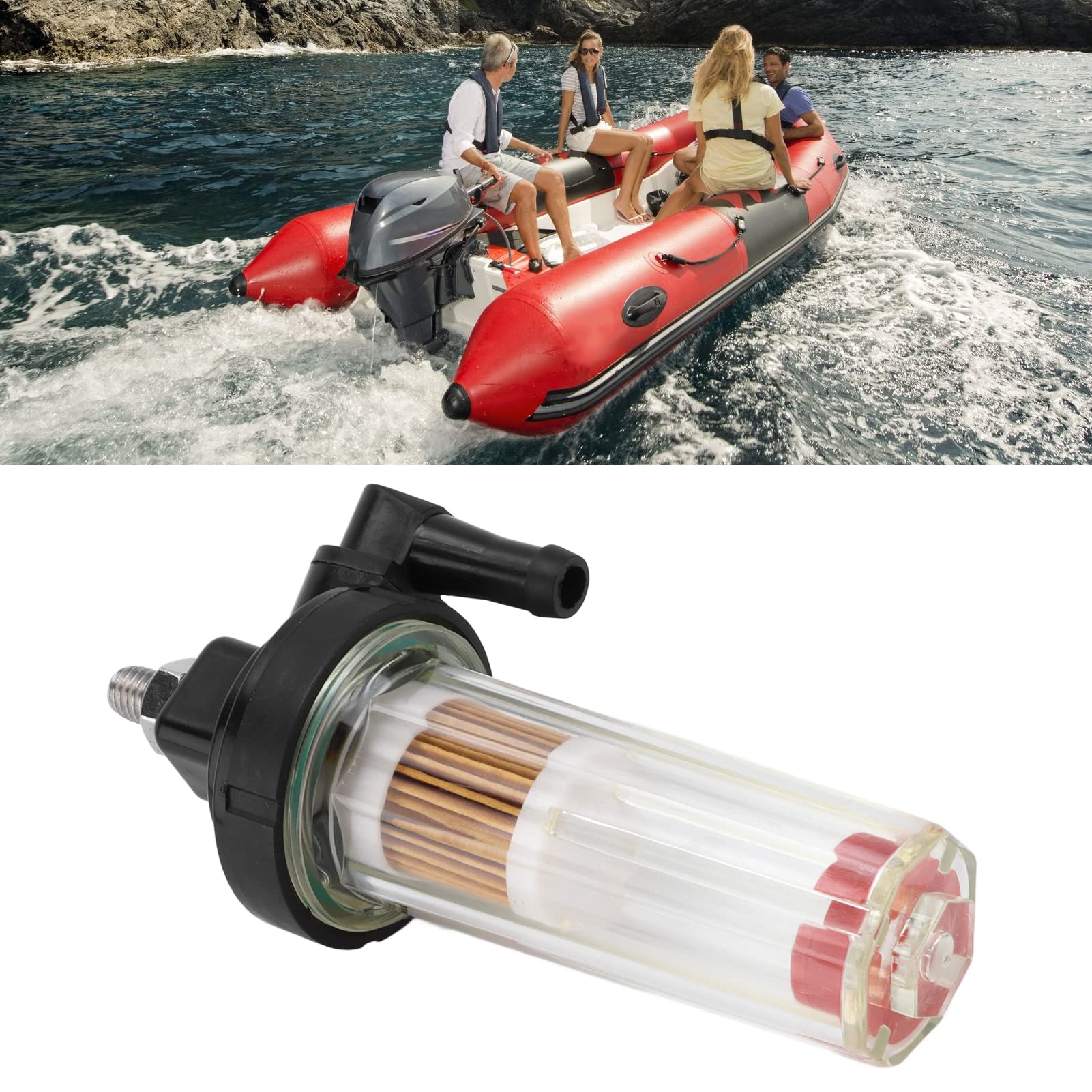 Filtro del Carburante, Filtro Carburante Fuoribordo 68V‑24560‑00 Sostituzione Per 2 4 Tempi 50cv 60cv 70cv 75cv 80cv 90cv 95cv 100cv 115cv