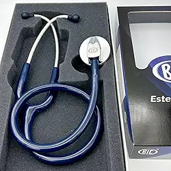 Estetoscópio Adulto Unisson Standard Azul BIC ES1122 - Ideal para Estudantes Enfermagem e Veterinária