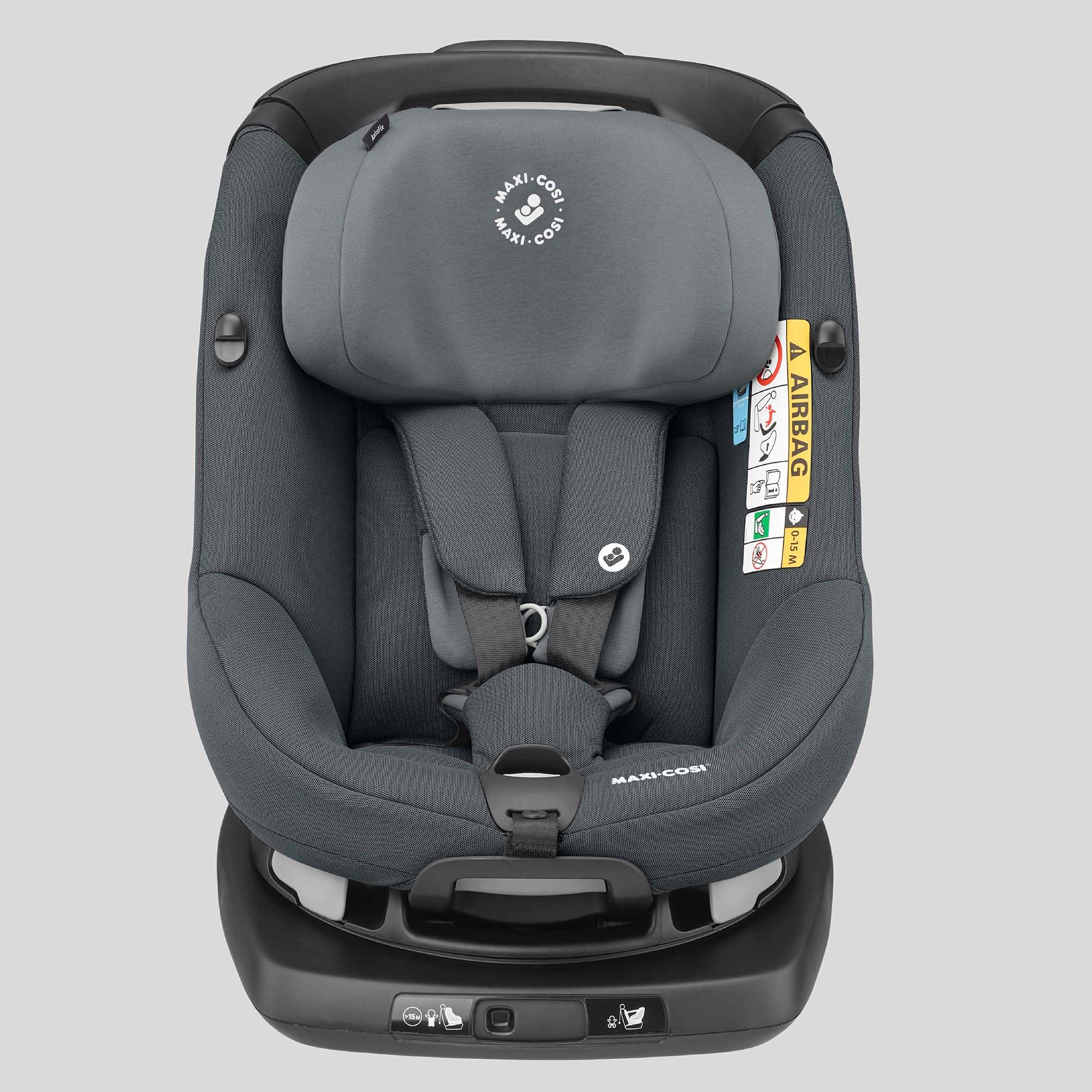 Maxi-Cosi Axissfix, i-Size, Silla de coche giratoria 360° isofix, silla auto reclinable y contramarcha para bebés 4 meses - 4 años, 61-105 cm, Authentic Graphite