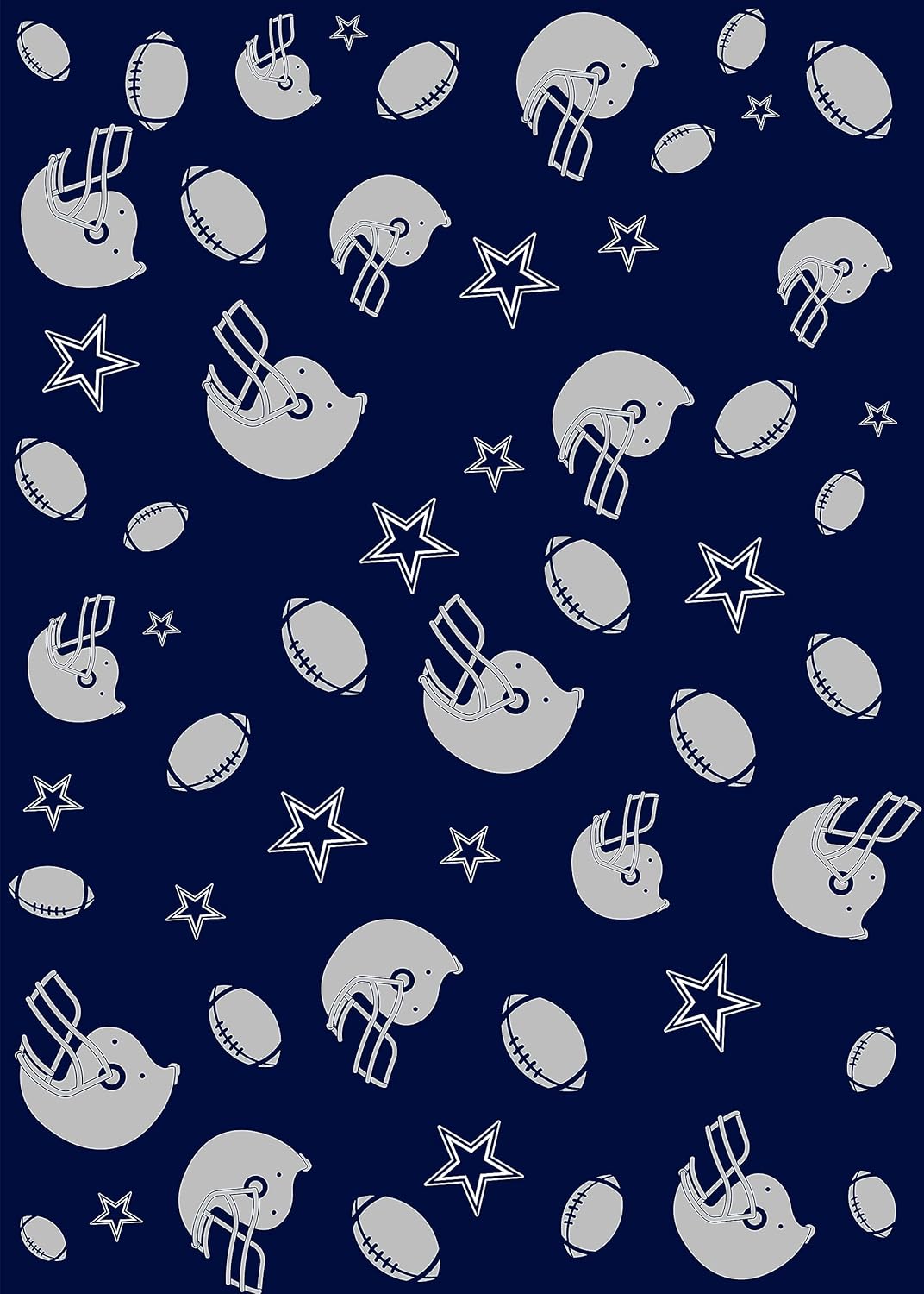 Football Theme Tablecloth, Polyester 60x84in for 6-8 Seats, Helmet Stars Sports Background Table Cover for Birthday Party Decorative Kitchen Dining Room ZBZYSS130