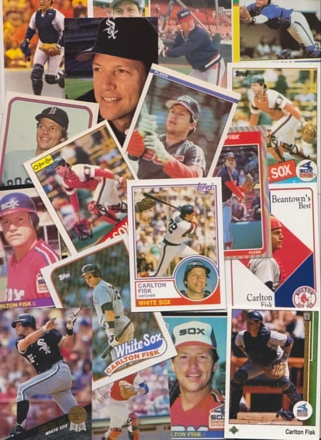 Carlton Fisk / 100 Different Baseball Cards featuring Carlton Fisk