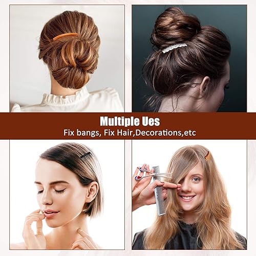 Miniatura 4 de Juego de 24 peines laterales franceses de plástico, accesorios para niñas y mujeres (91123 dientes laterales)